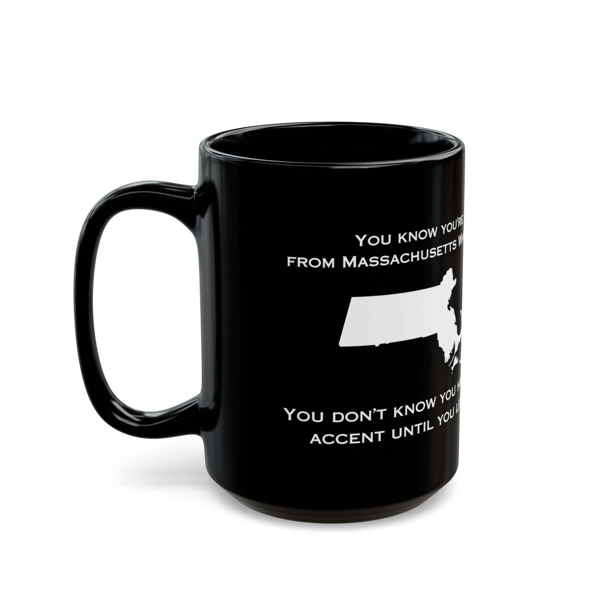 Massachusetts Accent Black Mug