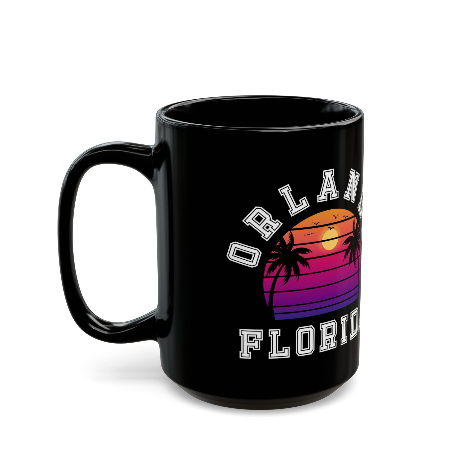 Orlando Florida Palms Black Mug