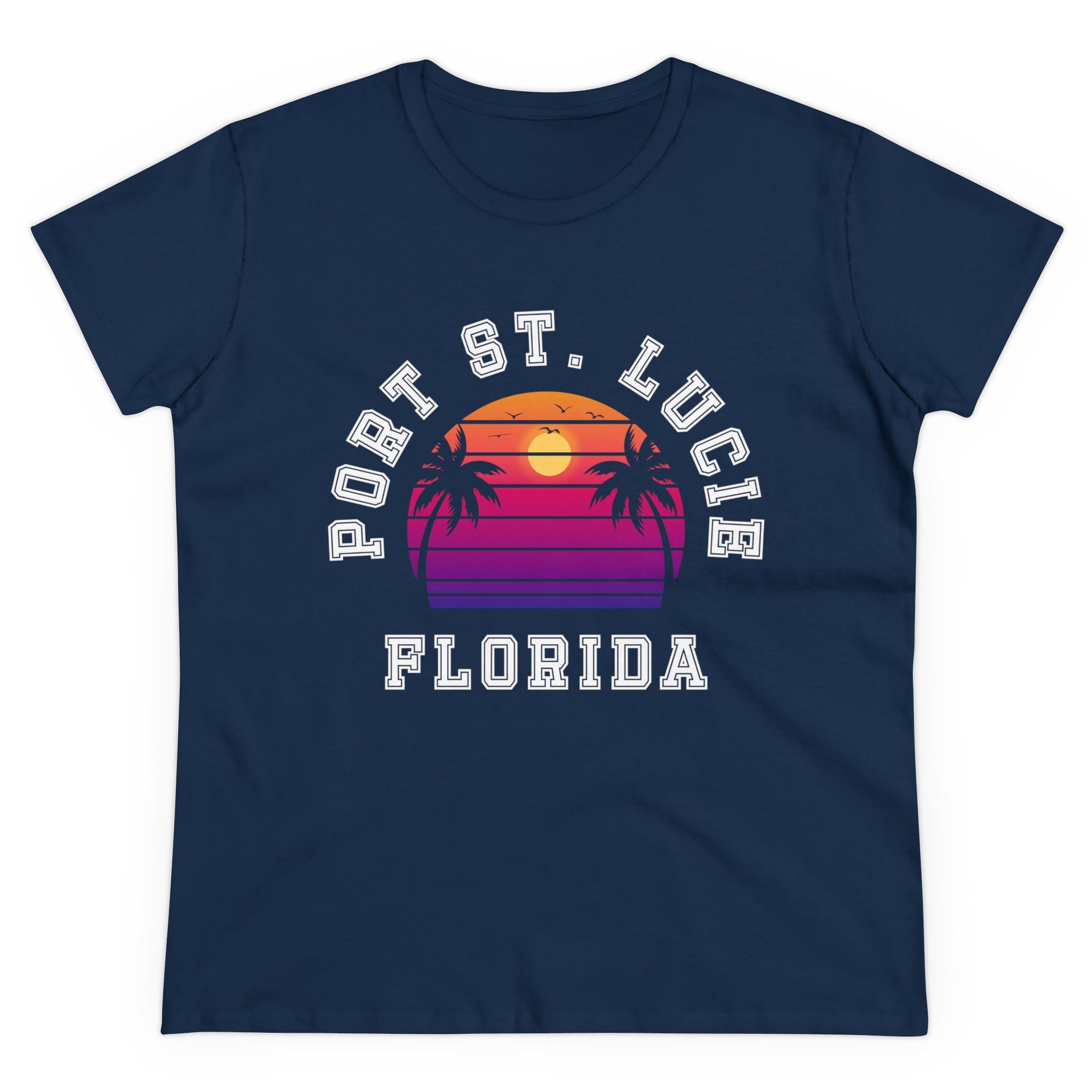 Port St. Lucie Florida Palms Women's Midweight Cotton Tee