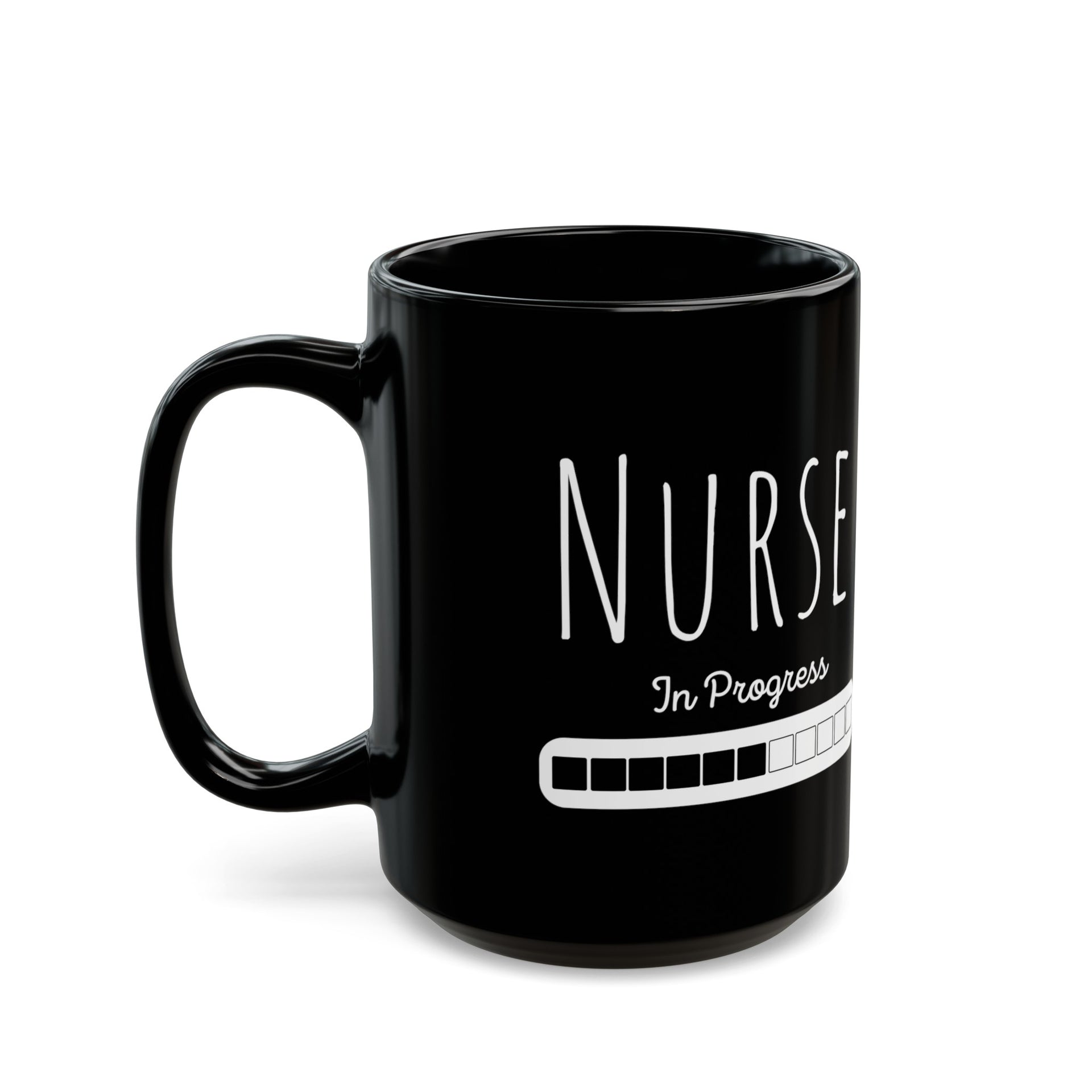 Nurse in Progress Black Mug