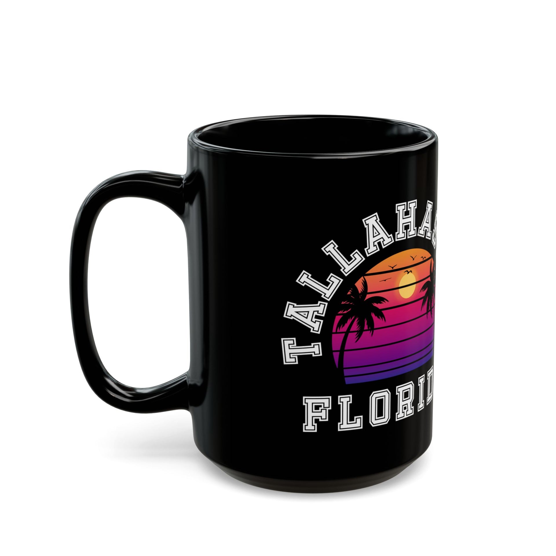 Tallahassee Florida Palms Black Mug