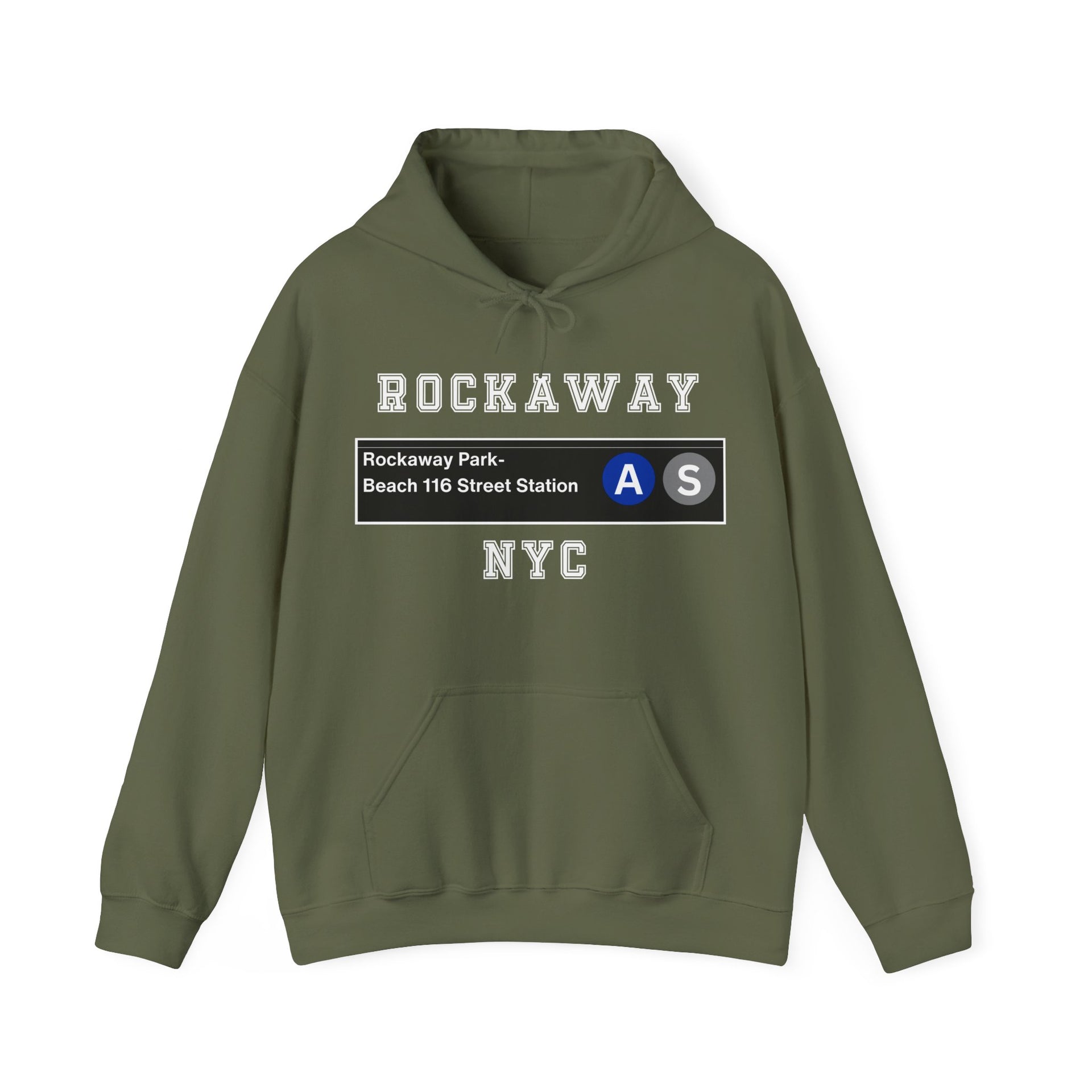 Rockaway Beach 116 Street NYC Subway Unisex Heavy Blend™ Hooded Sweatshirt