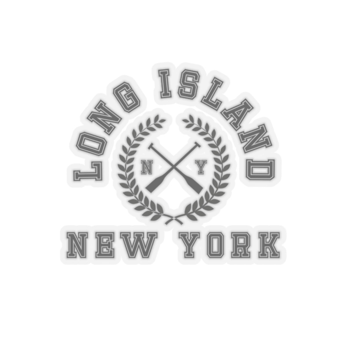 Long Island NY Crossed Oars Kiss-Cut Stickers