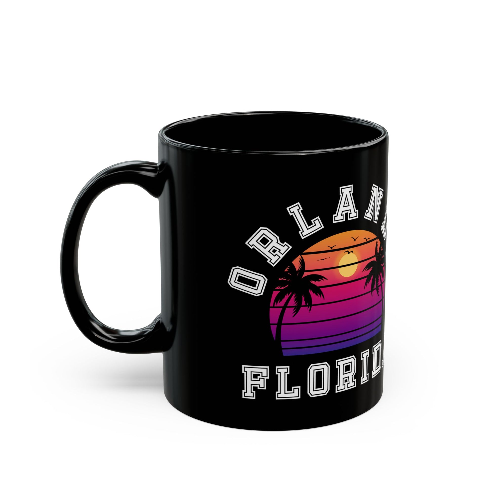 Orlando Florida Palms Black Mug