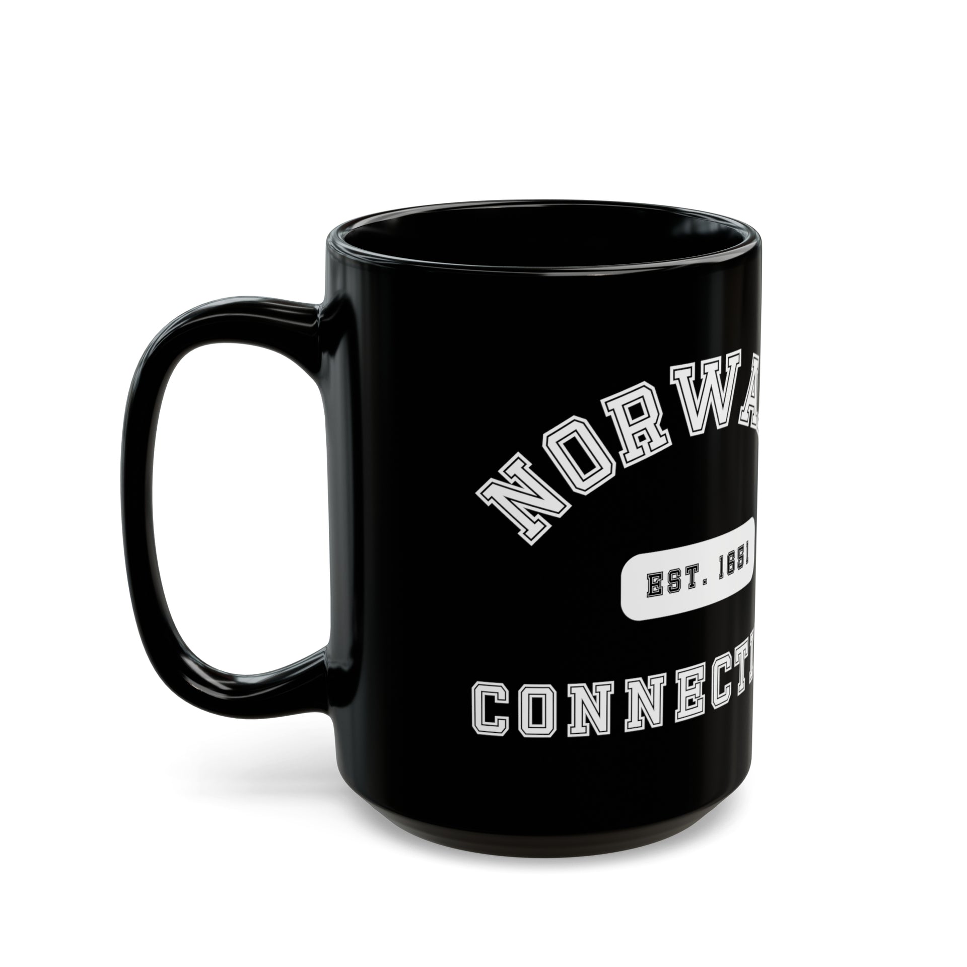 Norwalk CT Black Mug