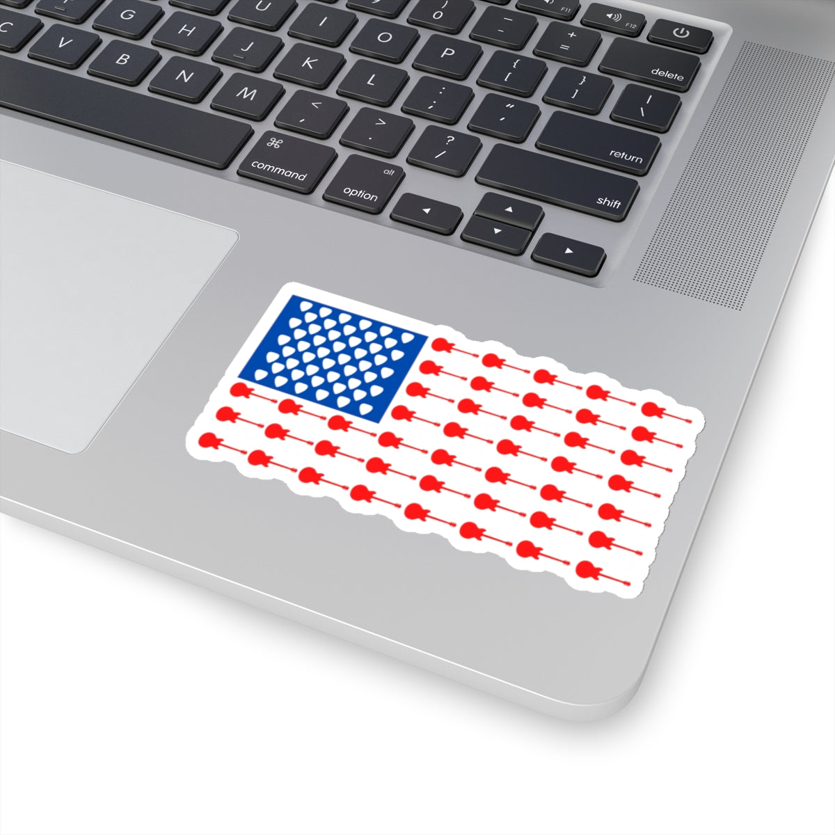 American Flag Guitar Kiss-Cut Stickers