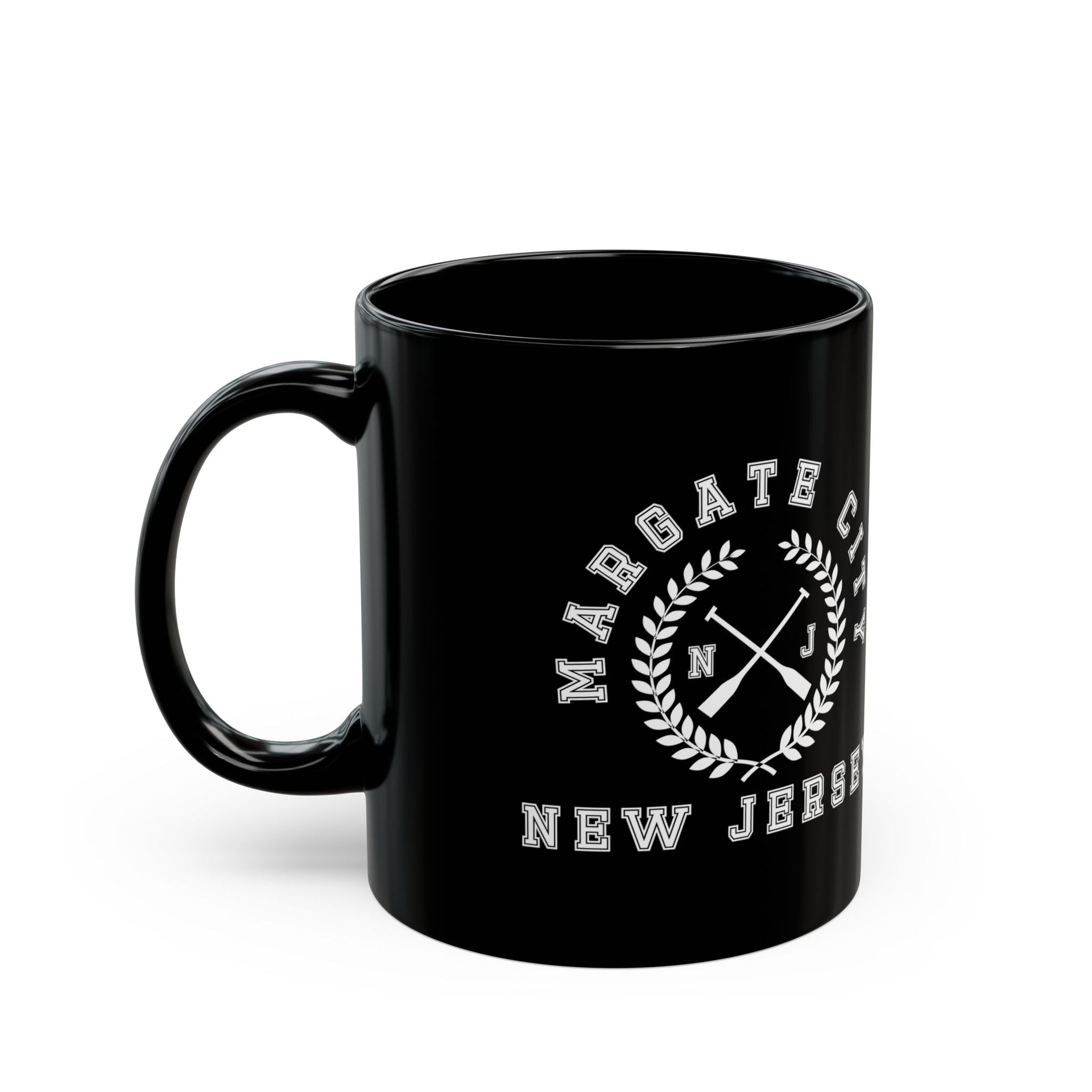 Margate City NJ Crossed Oars Black Mug