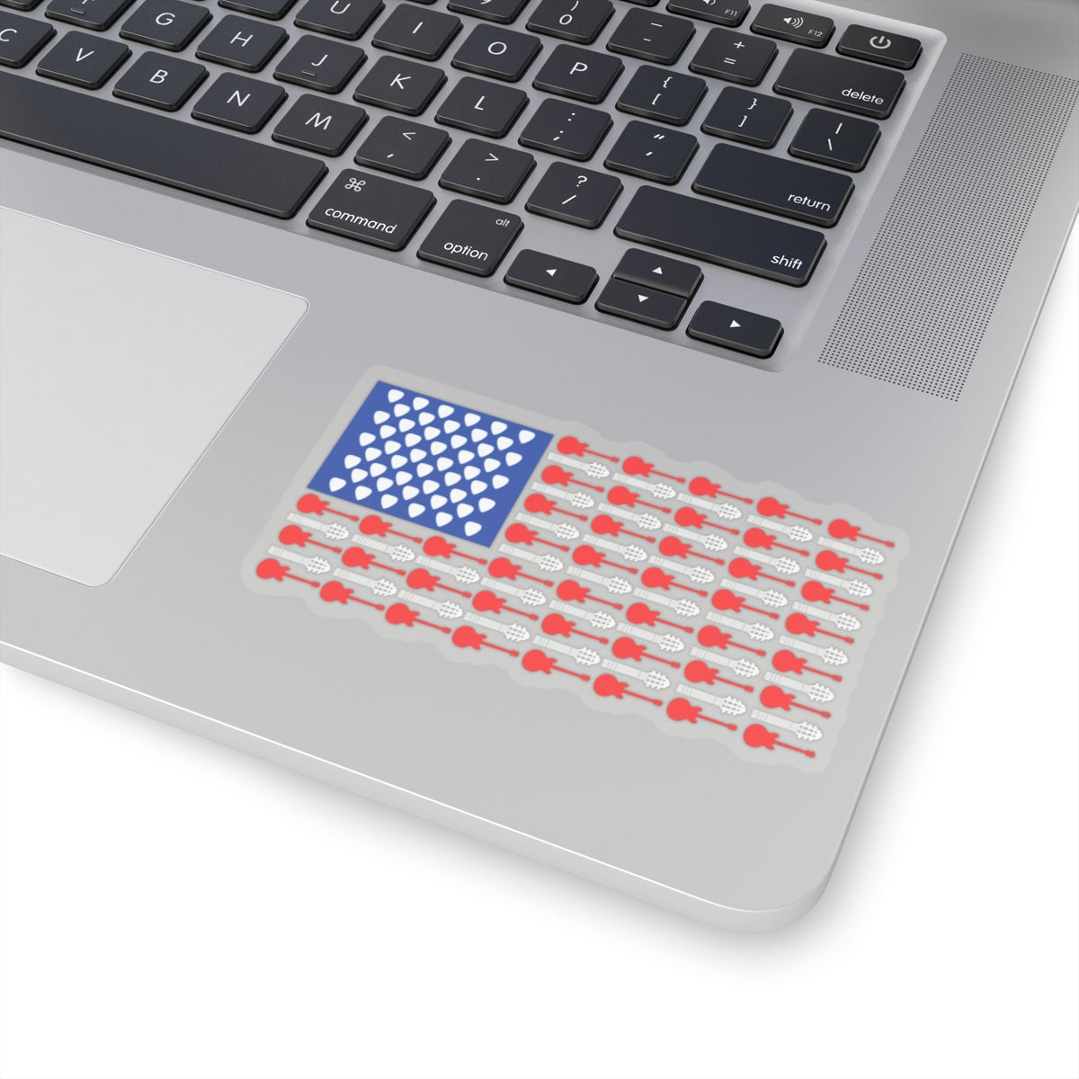 American Flag Guitar Kiss-Cut Stickers