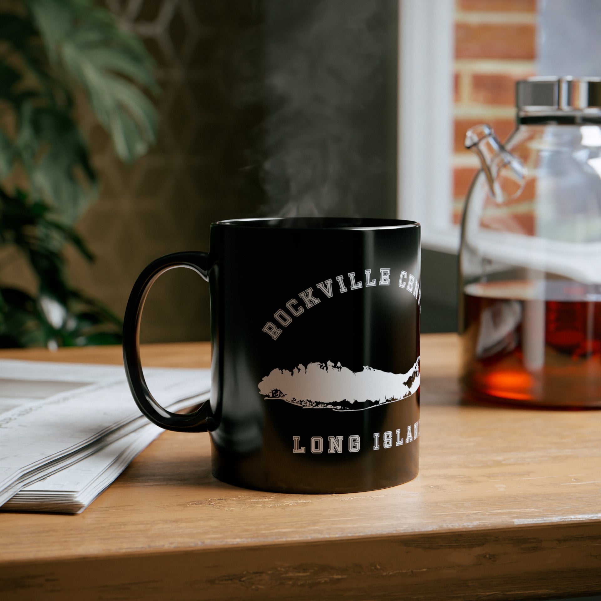 Rockville Centre Long Island 11oz Black Mug