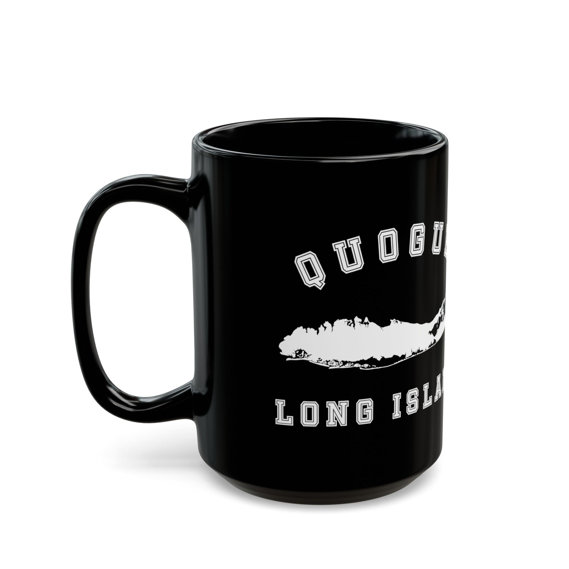 Quogue Long Island Map Black Mug