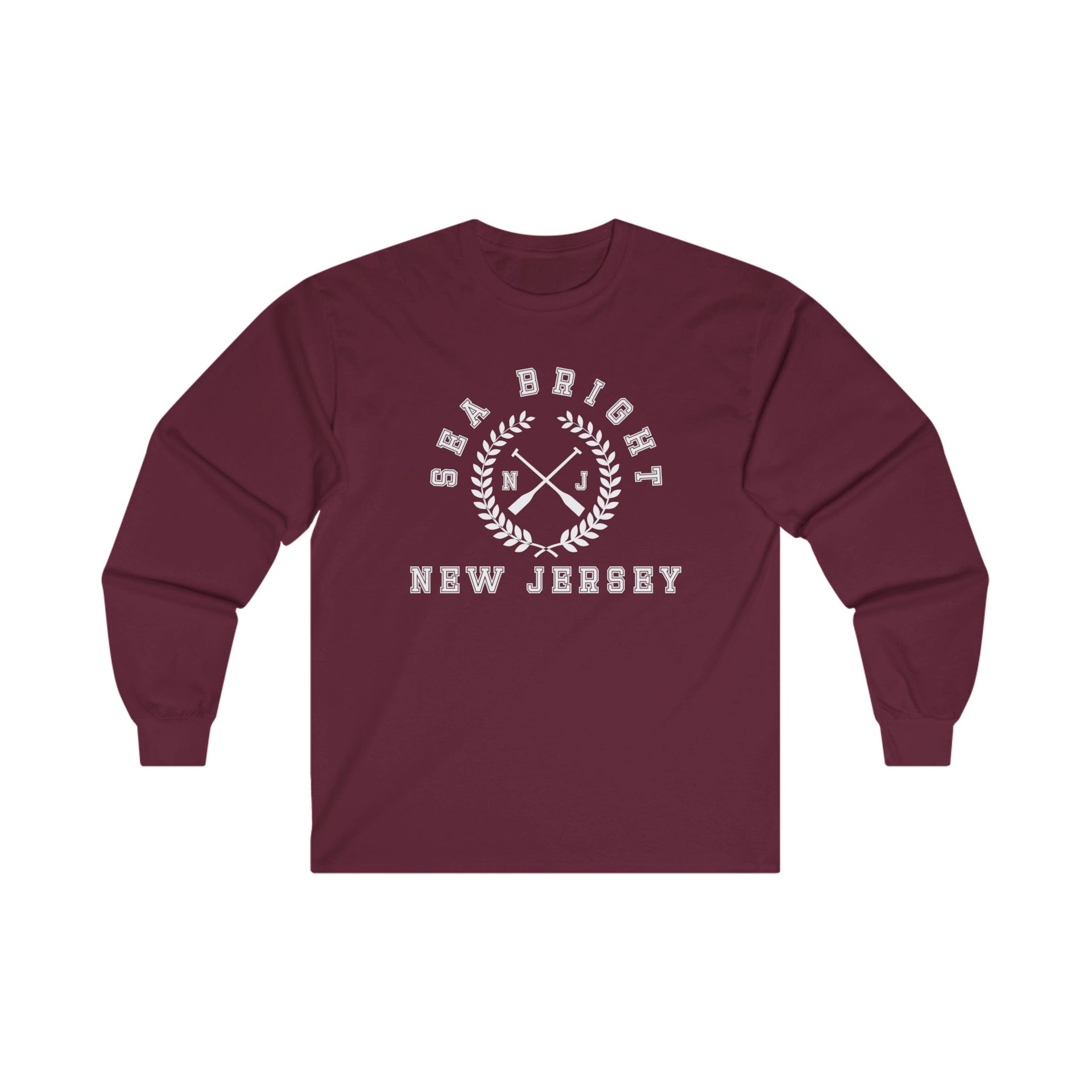 Sea Bright NJ Crossed Oars Ultra Cotton Long Sleeve Tee