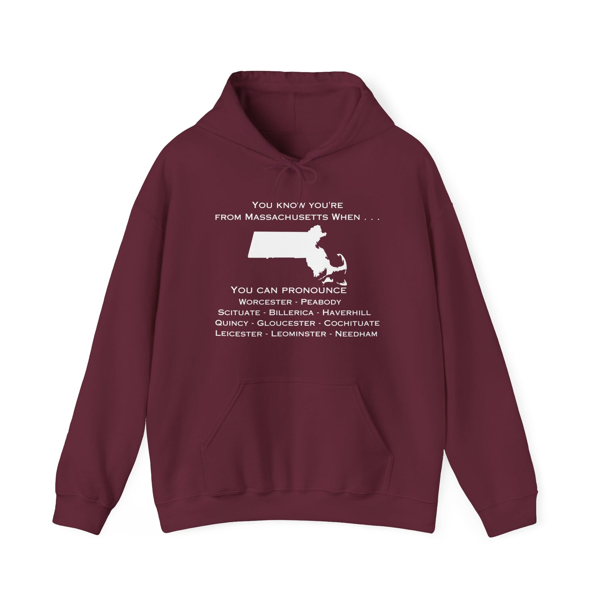 Massachusetts City Names Unisex Heavy Blend™ Hooded Sweatshirt