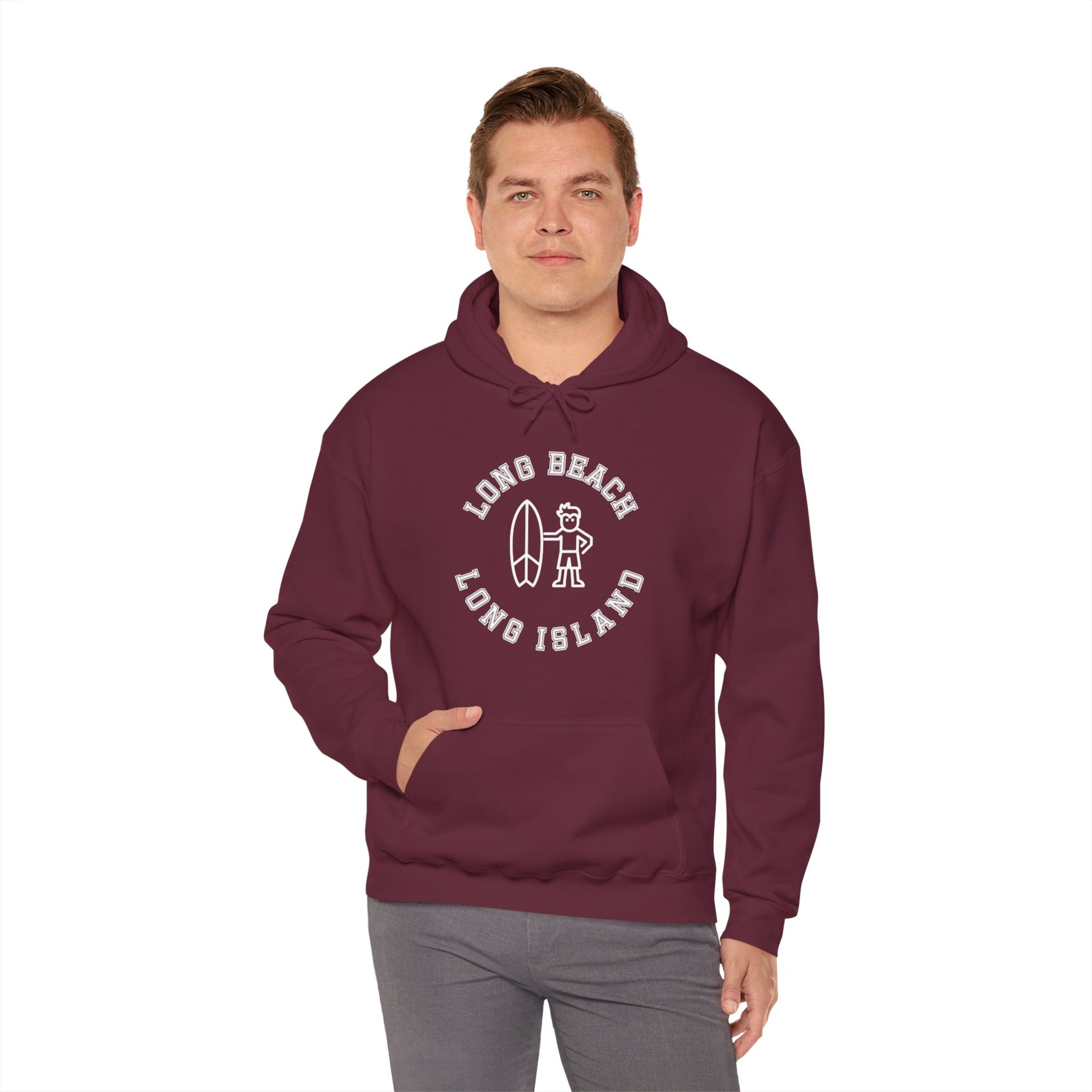 Long Beach Long Island Surfer Unisex Heavy Blend™ Hooded Sweatshirt