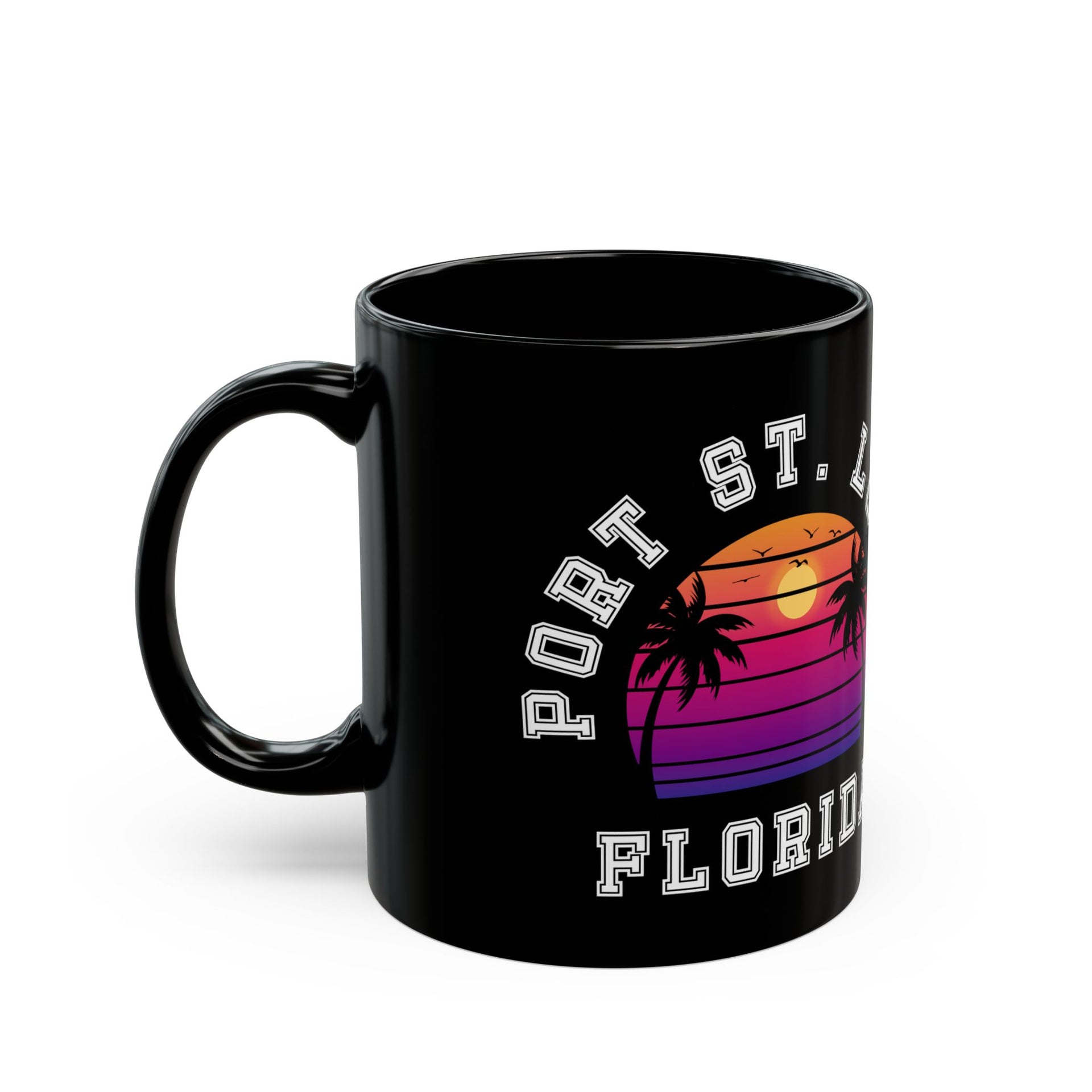 Port St. Lucie Florida Palms Black Mug