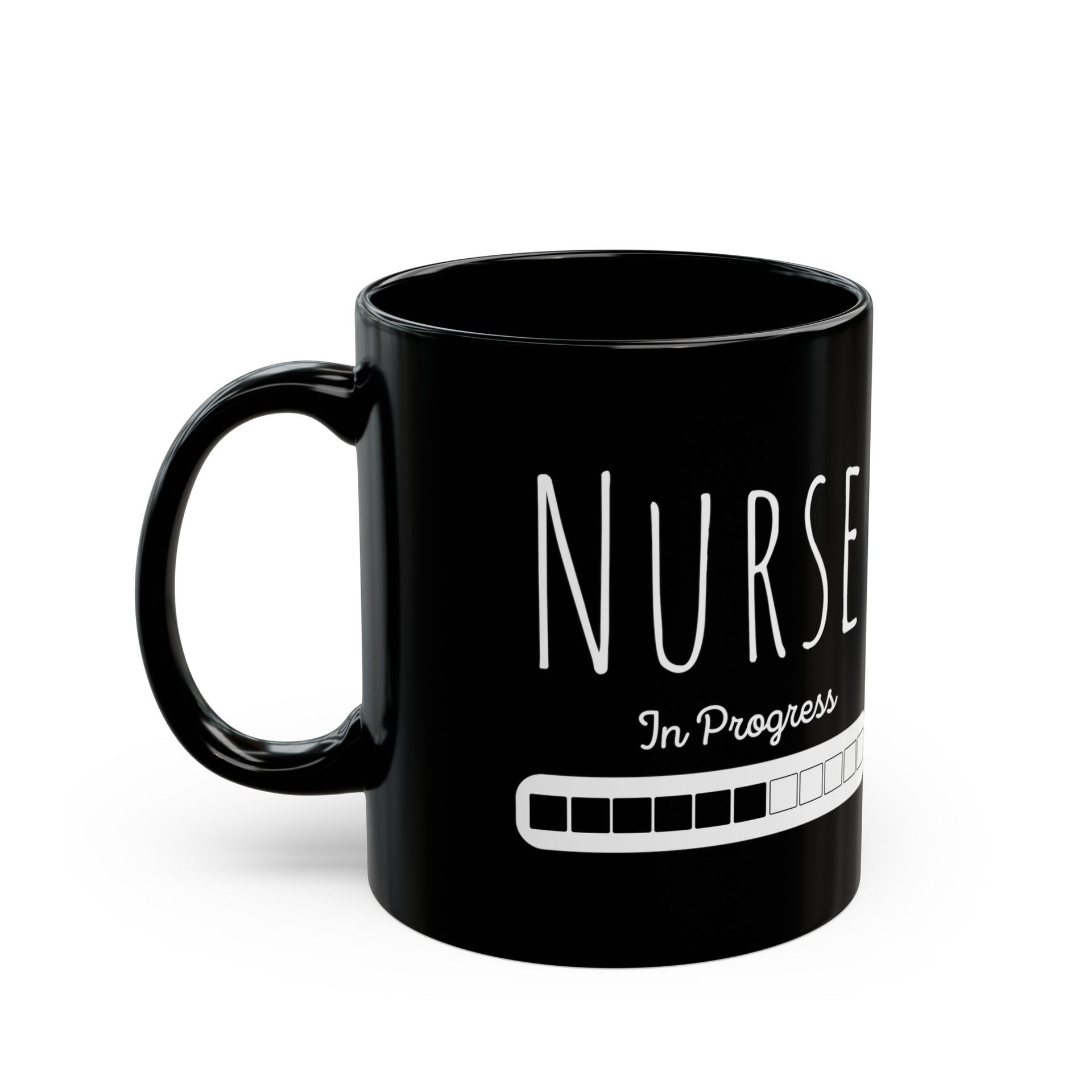 Nurse in Progress Black Mug