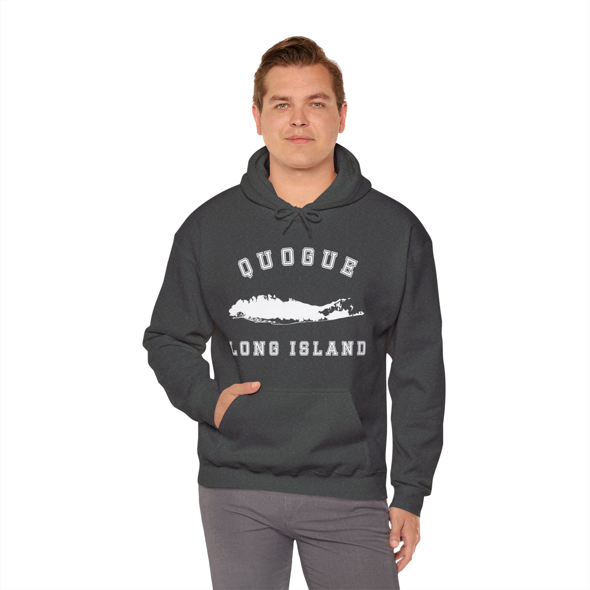 Quogue Long Island Map Unisex Heavy Blend™ Hooded Sweatshirt