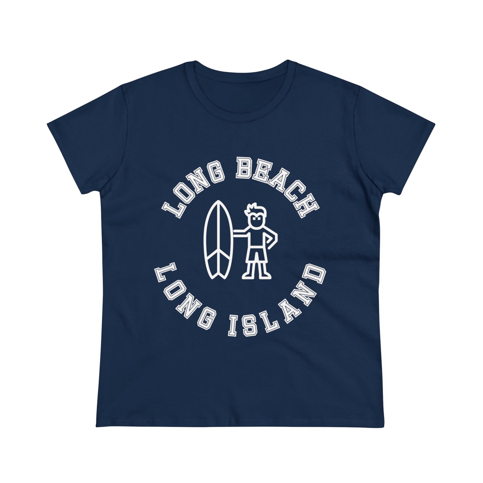 Long Beach Long Island Surfer Women's Midweight Cotton Tee