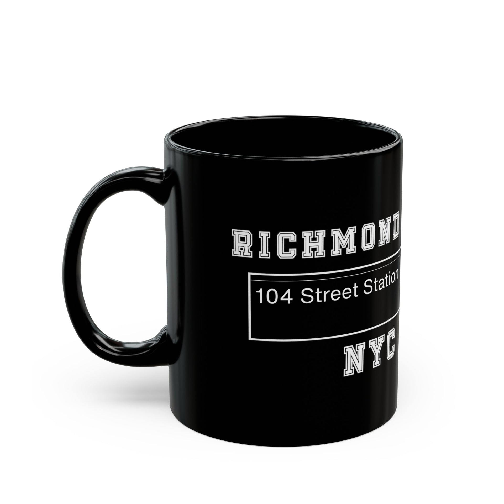 Richmond Hill J Train 104 Street Station Black Mug