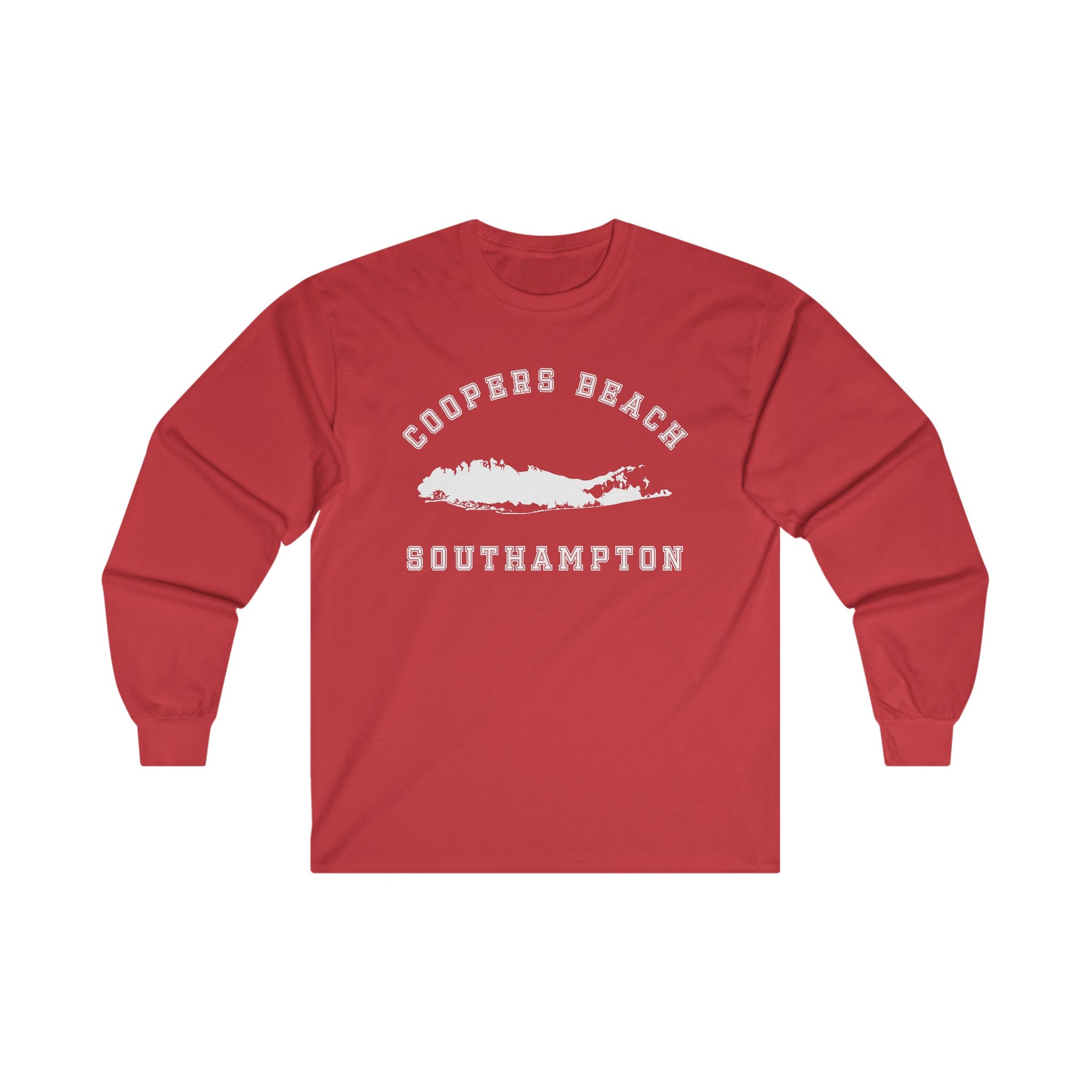 Coopers Beach Southampton Map Ultra Cotton Long Sleeve Tee