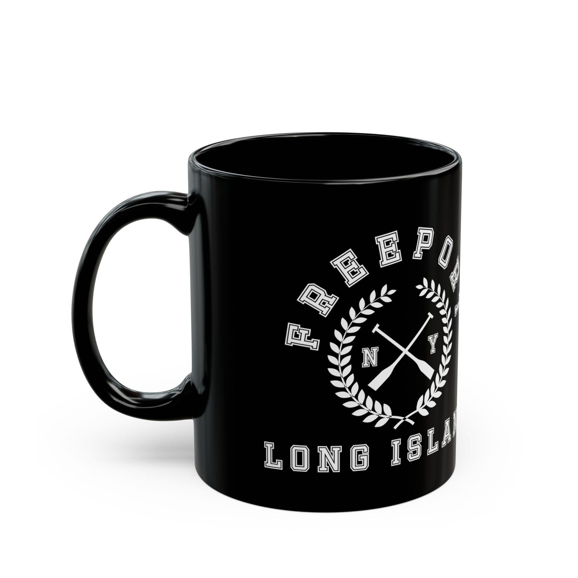 Freeport Long Island Black Mug