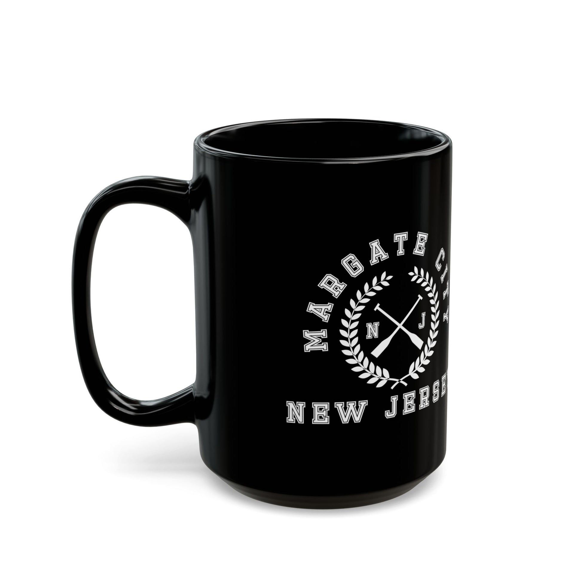 Margate City NJ Crossed Oars Black Mug