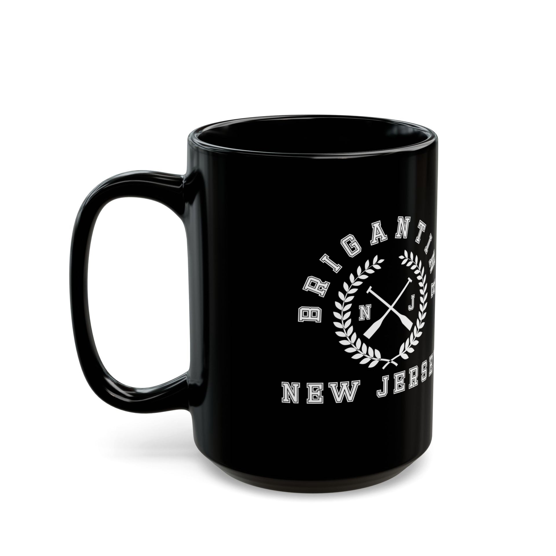 Brigantine NJ Crossed Oars Black Mug