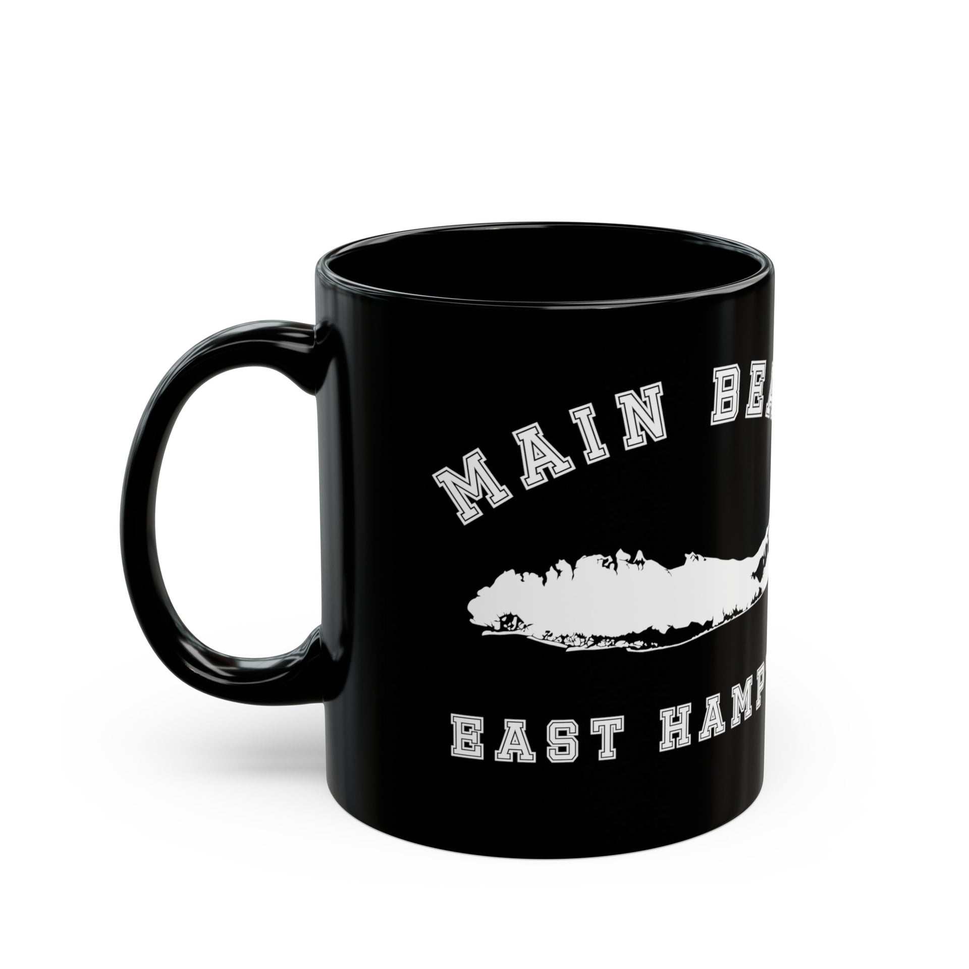 Main Beach East Hampton Map Black Mug