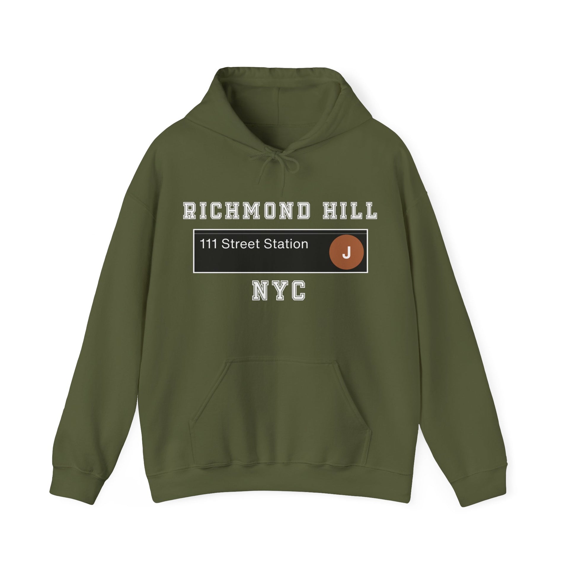 Richmond Hill J Train 111 Street Unisex Heavy Blend™ Hooded Sweatshirt