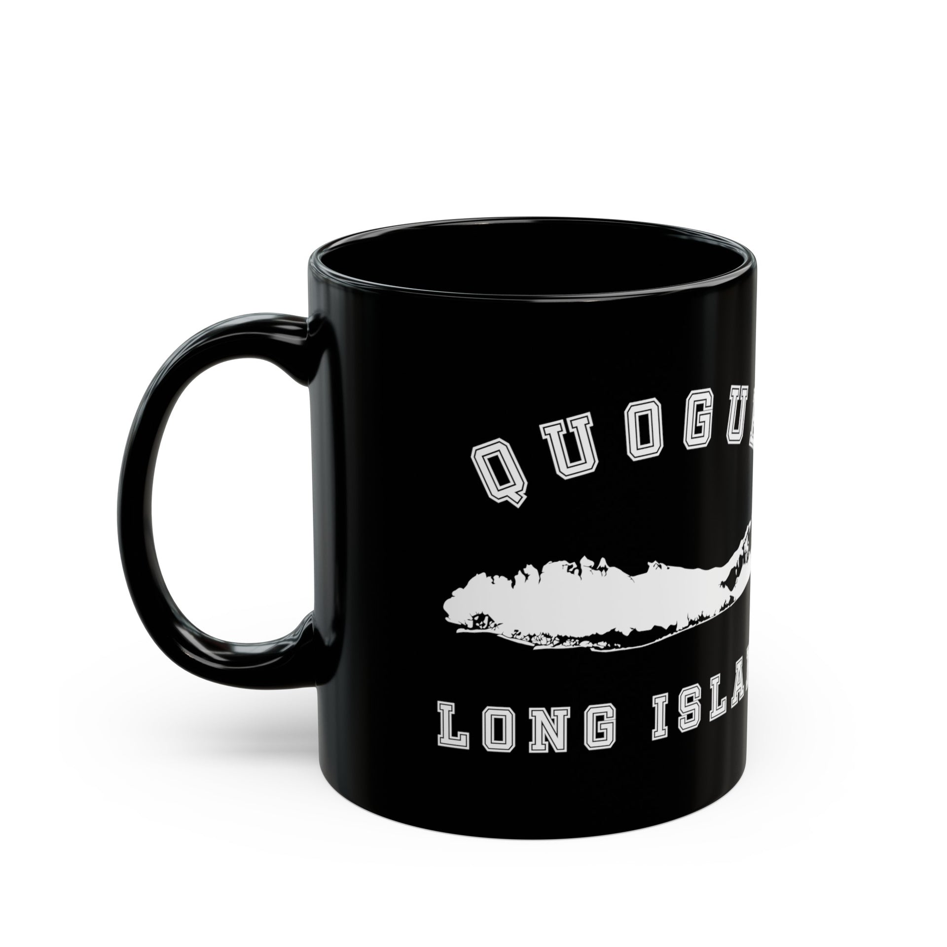 Quogue Long Island Map Black Mug