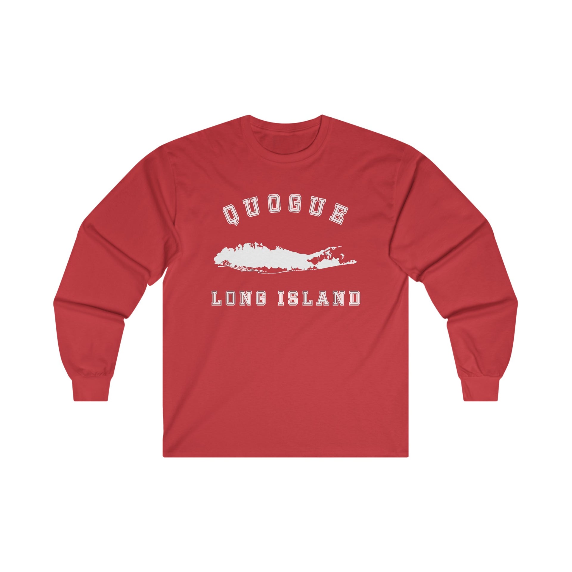 Quogue Long Island Map Ultra Cotton Long Sleeve Tee