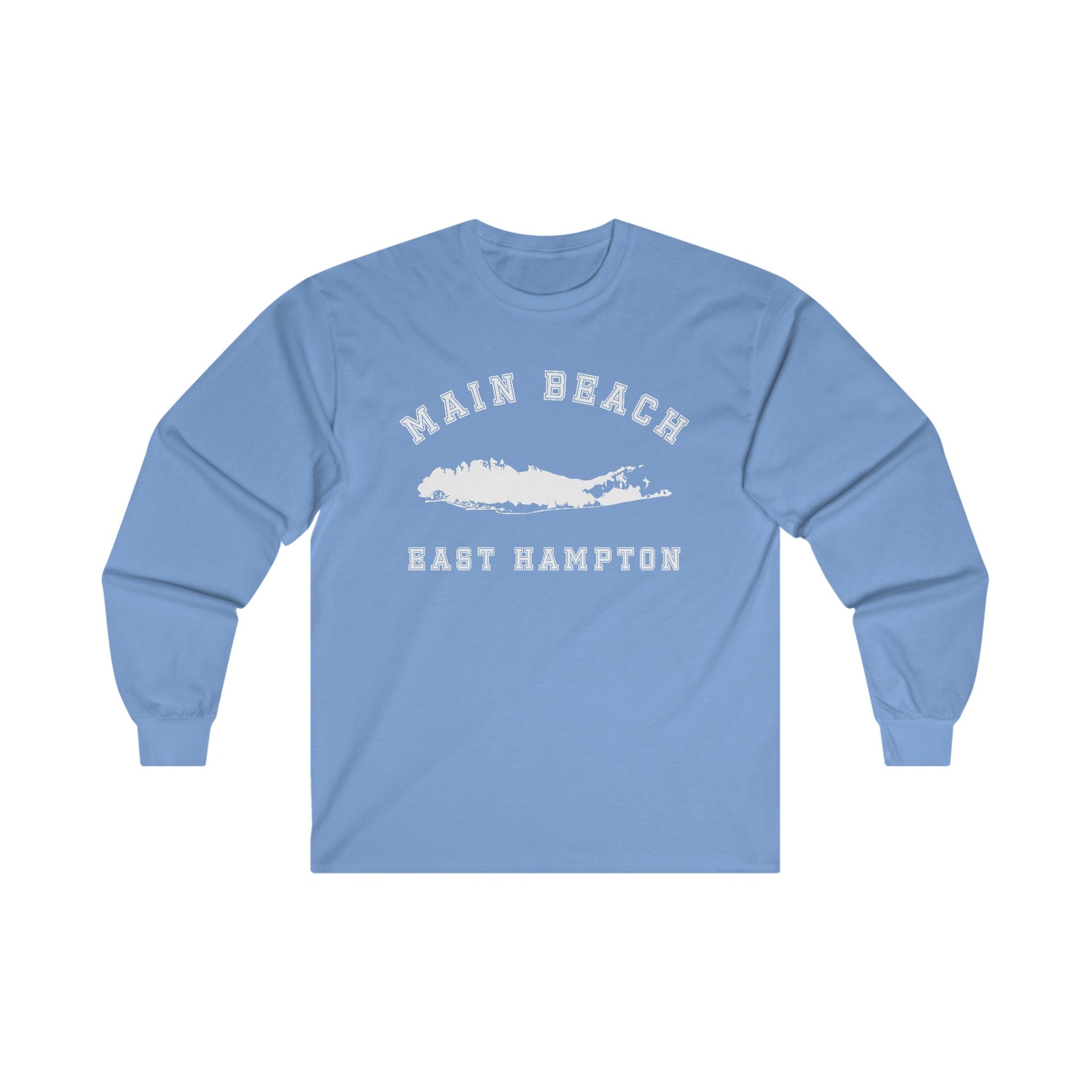 Main Beach East Hampton Map Ultra Cotton Long Sleeve Tee