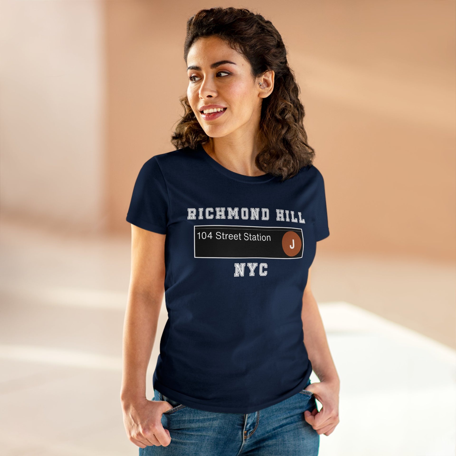 Richmond Hill J Train 104 Street Station Women's Midweight Cotton Tee