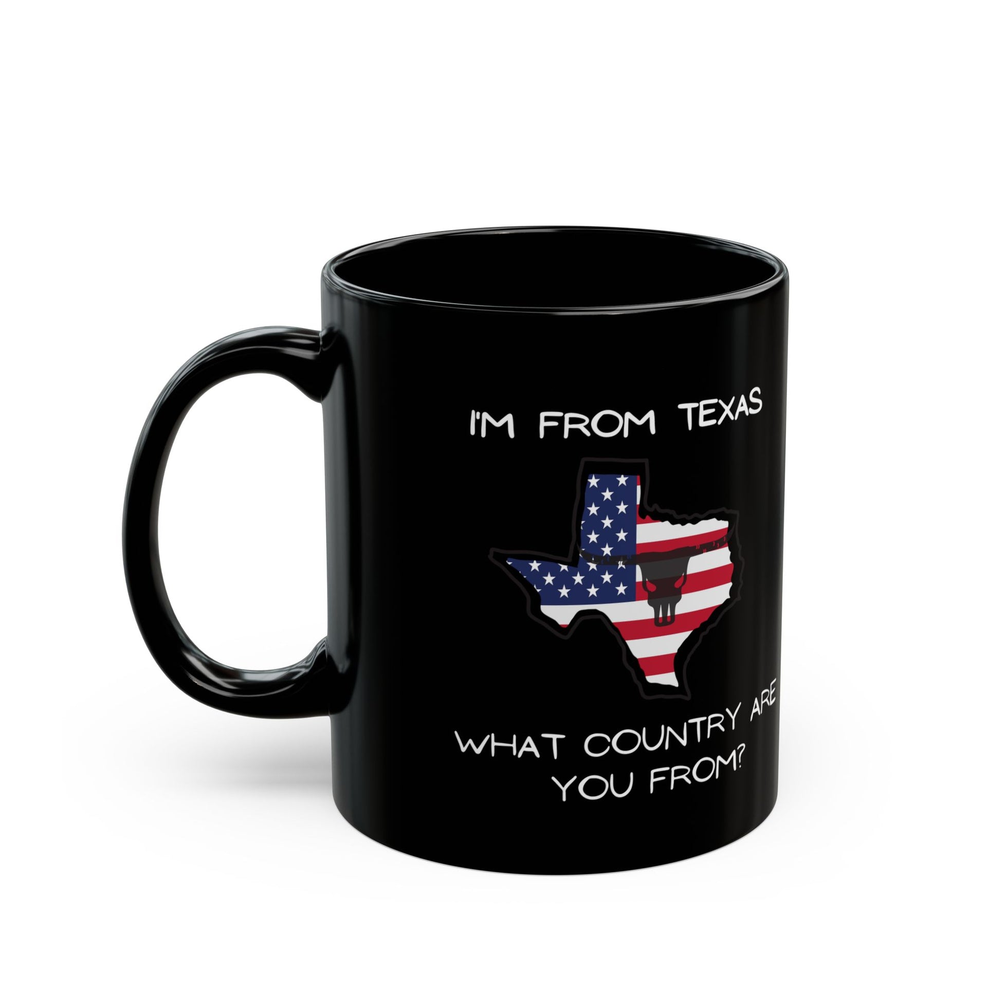 I’m from Texas Black Mug