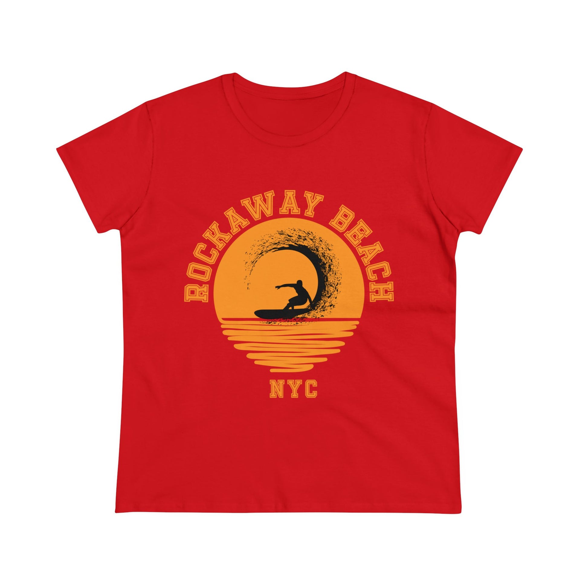 Rockaway Beach Surfing in the Sun NYC Women's Midweight Cotton Tee