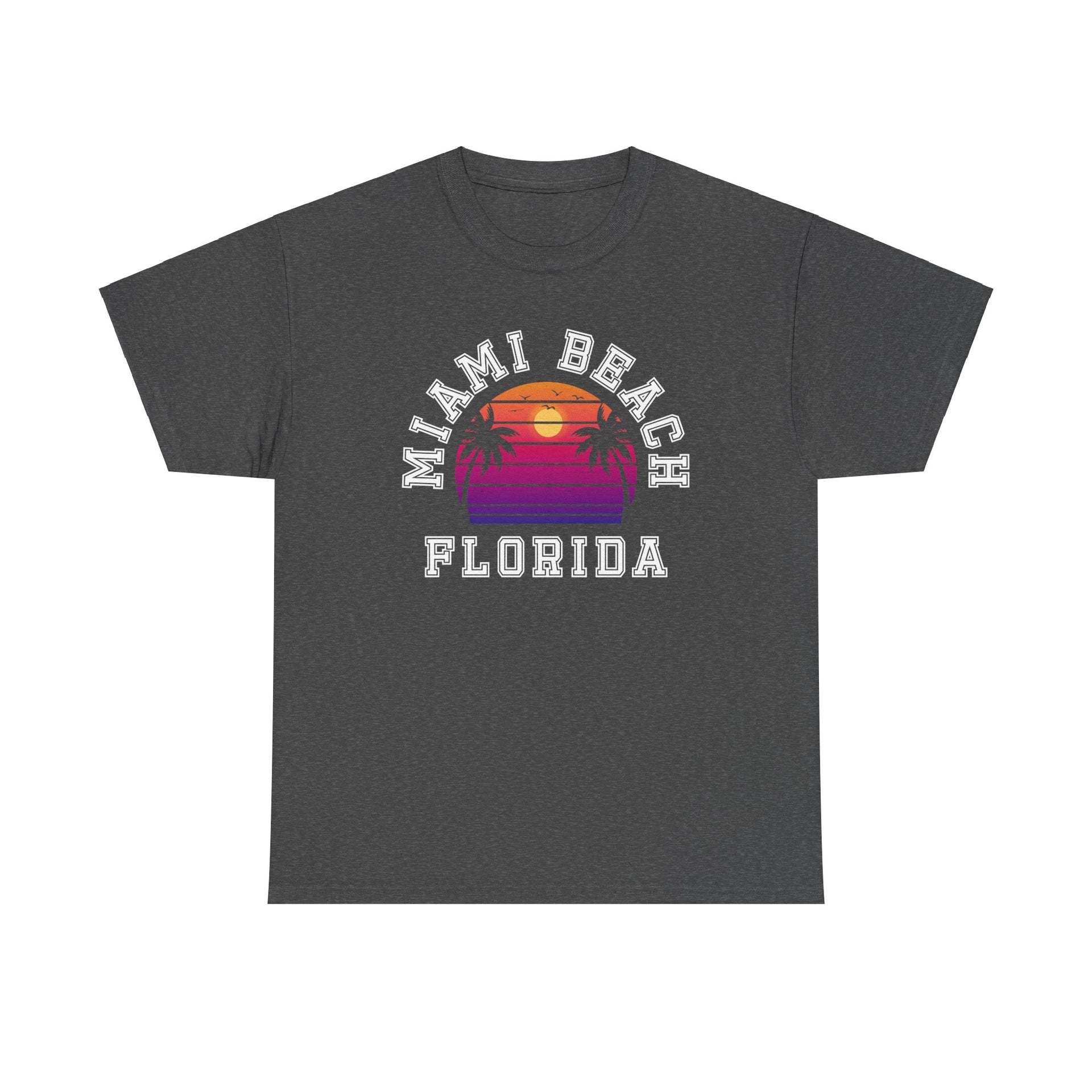 Miami Beach Florida Palms Unisex Cotton Tee