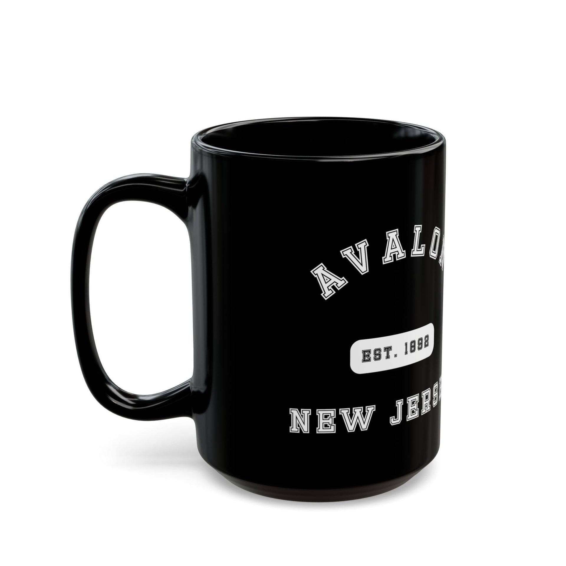 Avalon NJ Est Black Mug