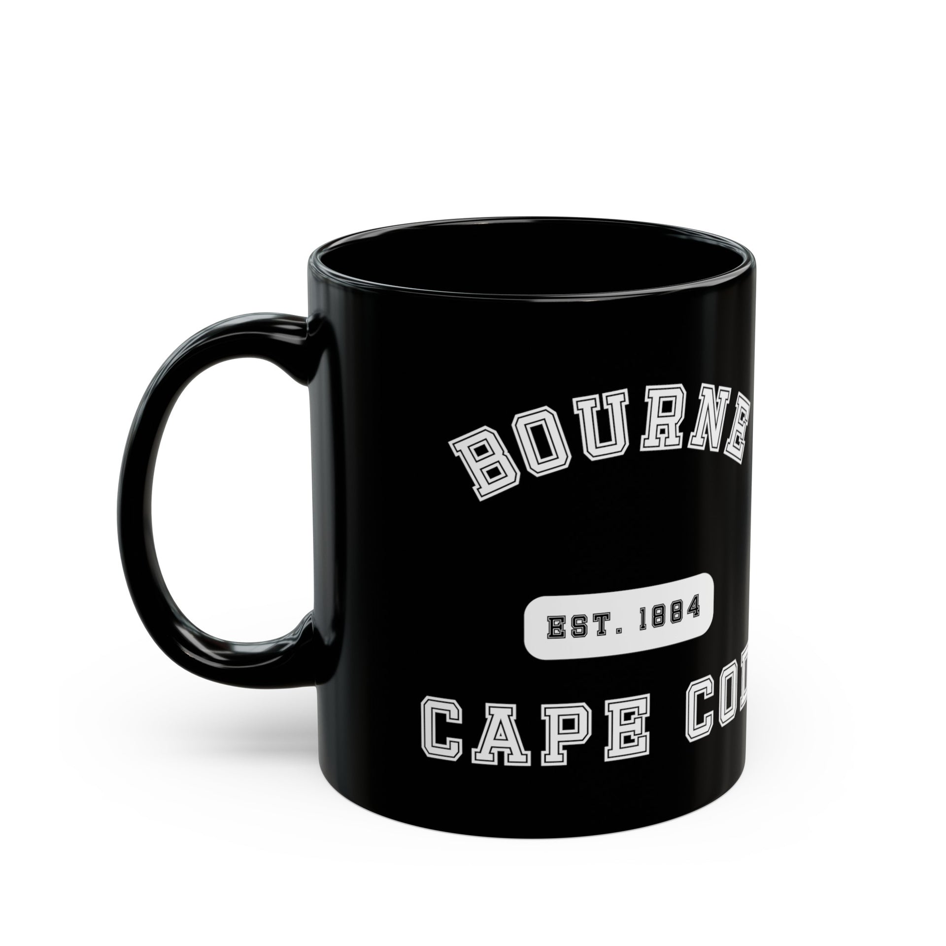 Bourne Cape Cod Est. 1884 Black Mug