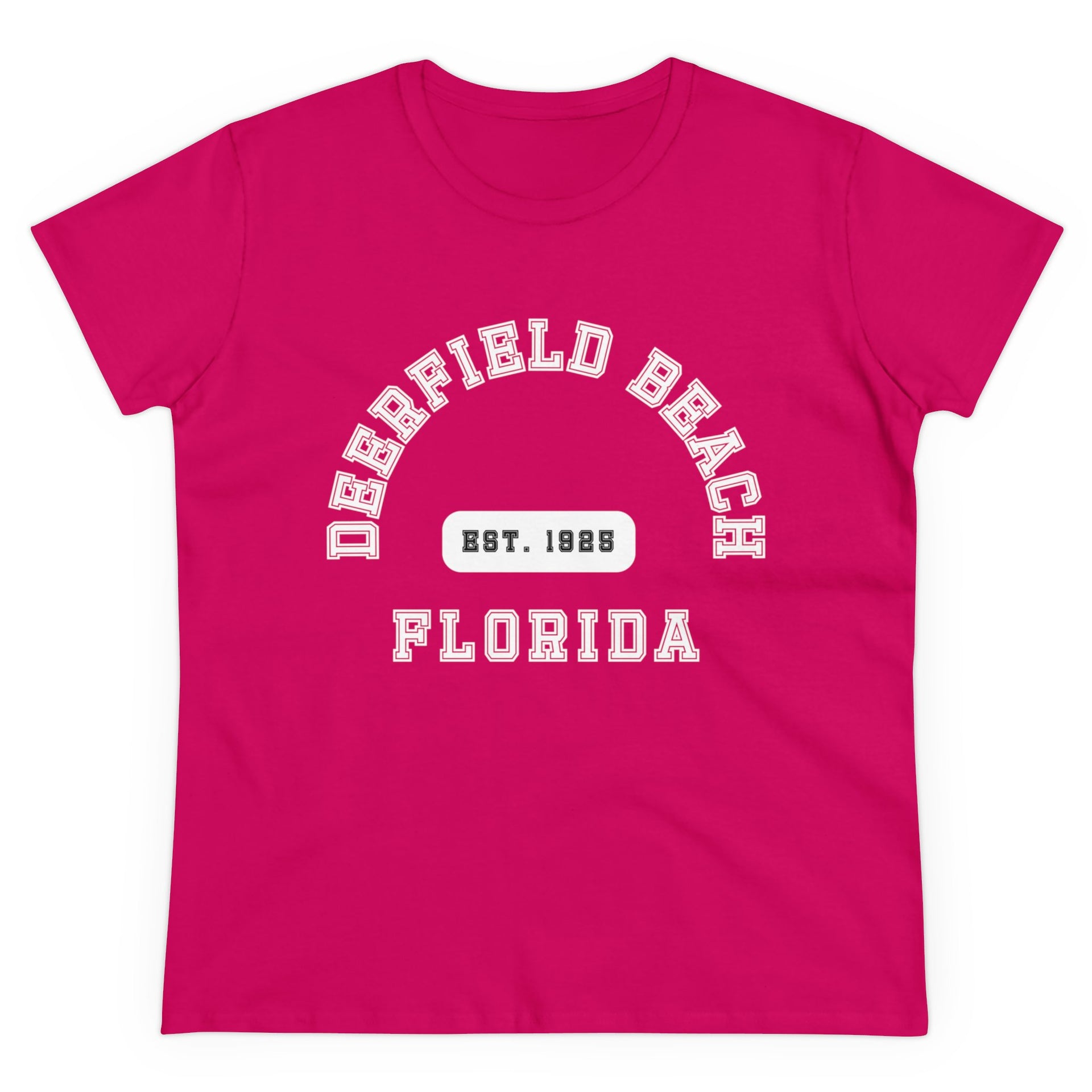 Deerfield Beach Florida Established Women's Midweight Cotton Tee