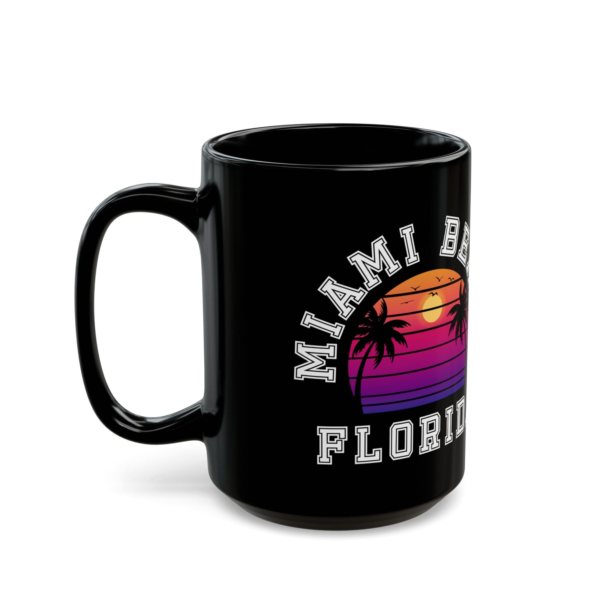 Miami Beach Florida Palms Black Mug