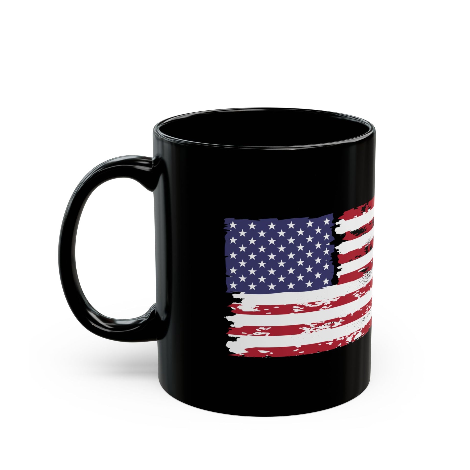 American Flag Black Mug