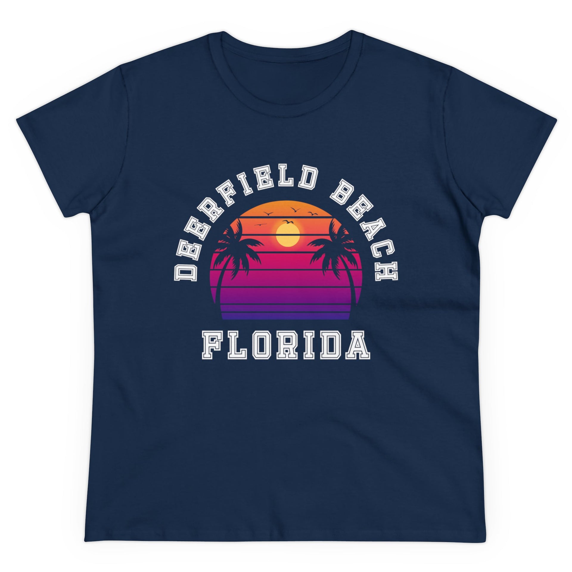 Deerfield Beach Florida Women's Midweight Cotton Tee