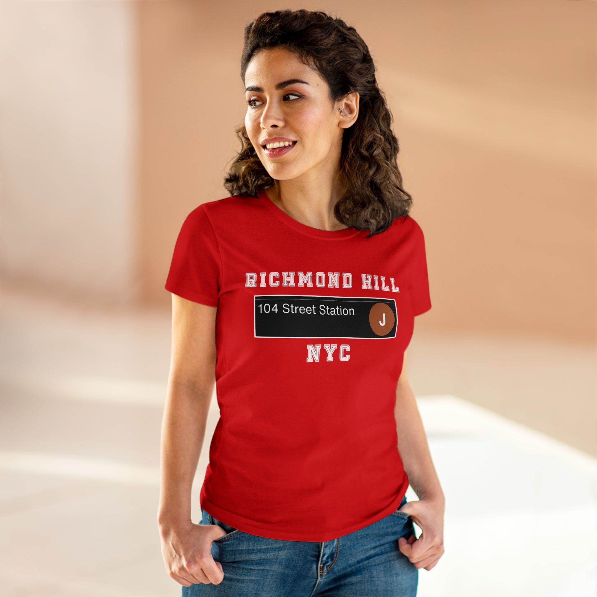 Richmond Hill J Train 104 Street Station Women's Midweight Cotton Tee