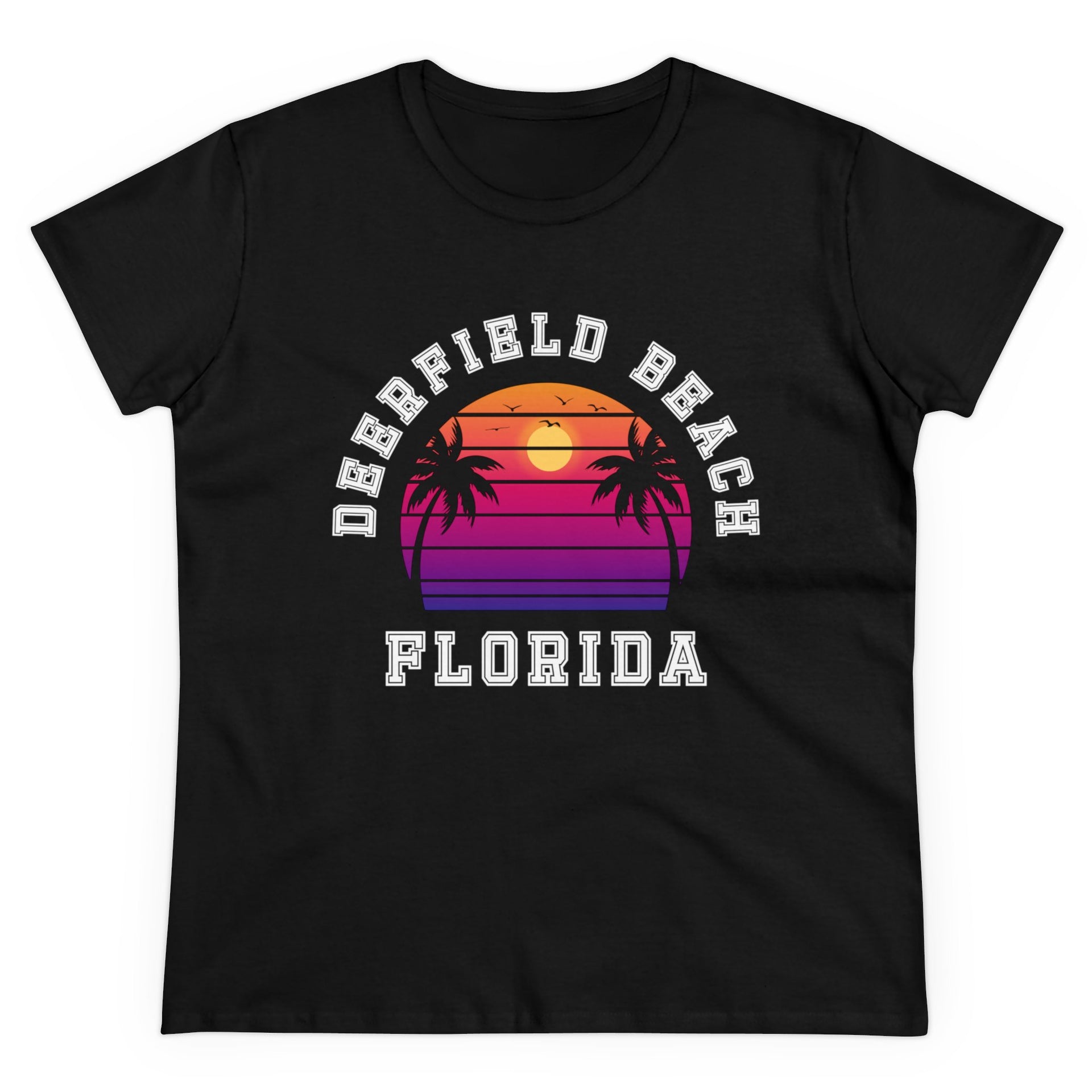 Deerfield Beach Florida Women's Midweight Cotton Tee