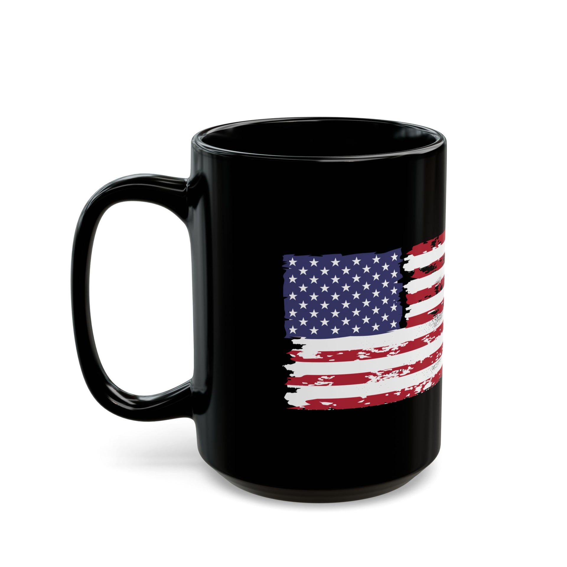 American Flag Black Mug