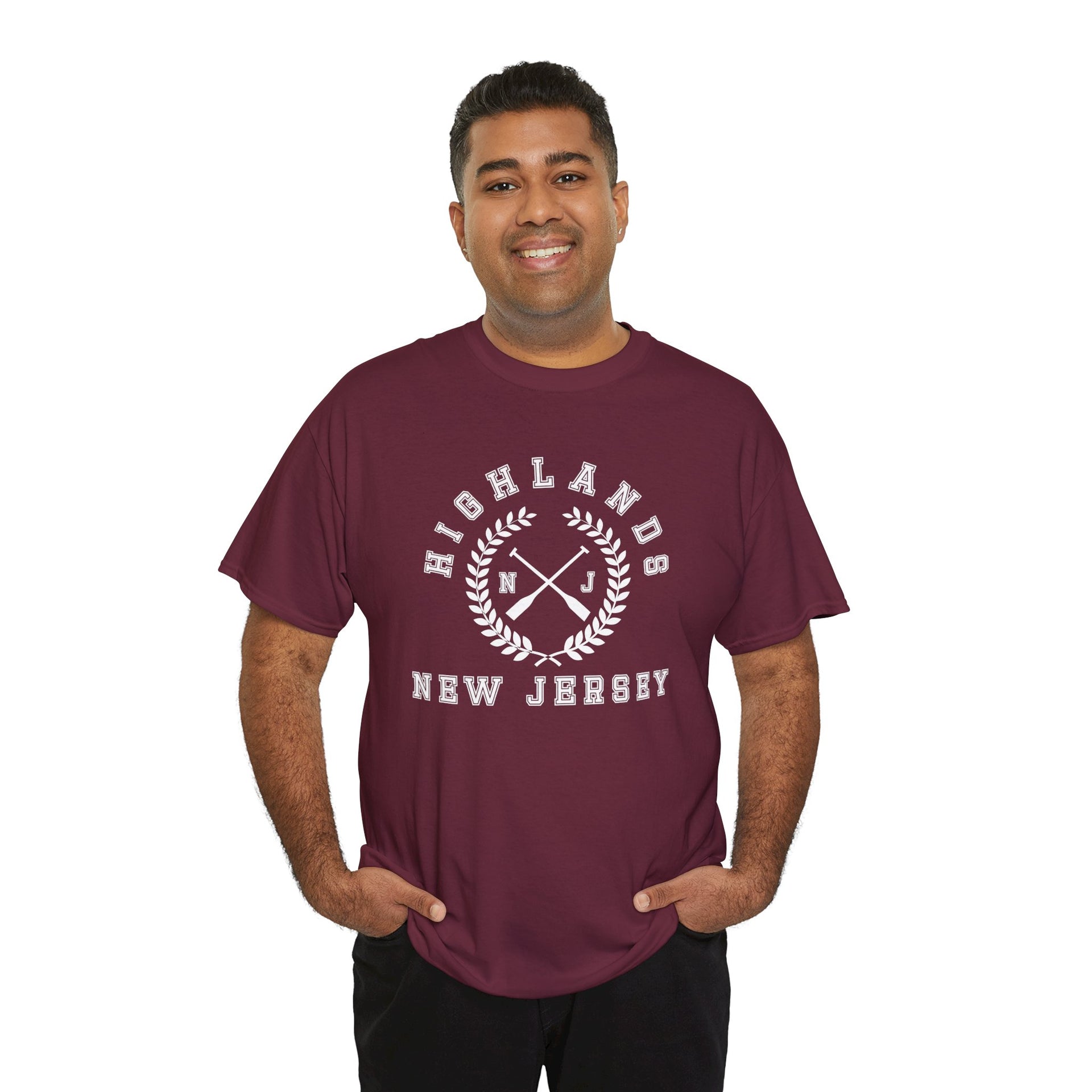 Highlands NJ Crossed Oars Unisex Cotton Tee