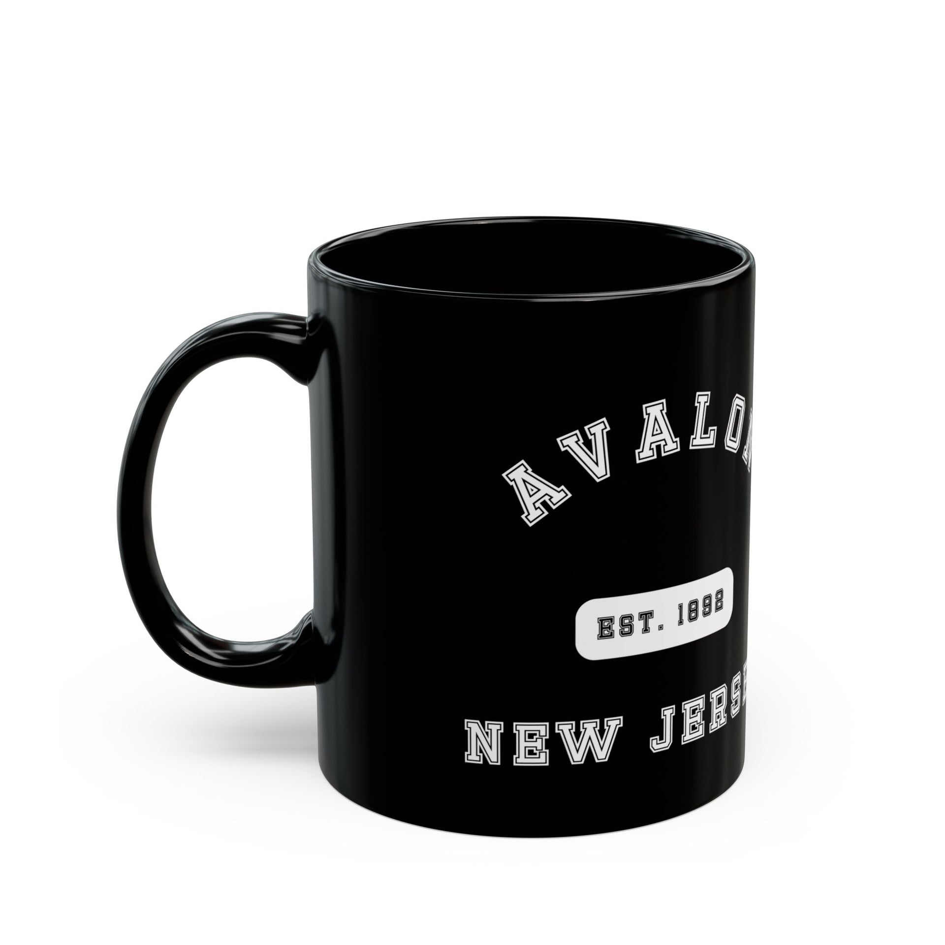 Avalon NJ Est Black Mug