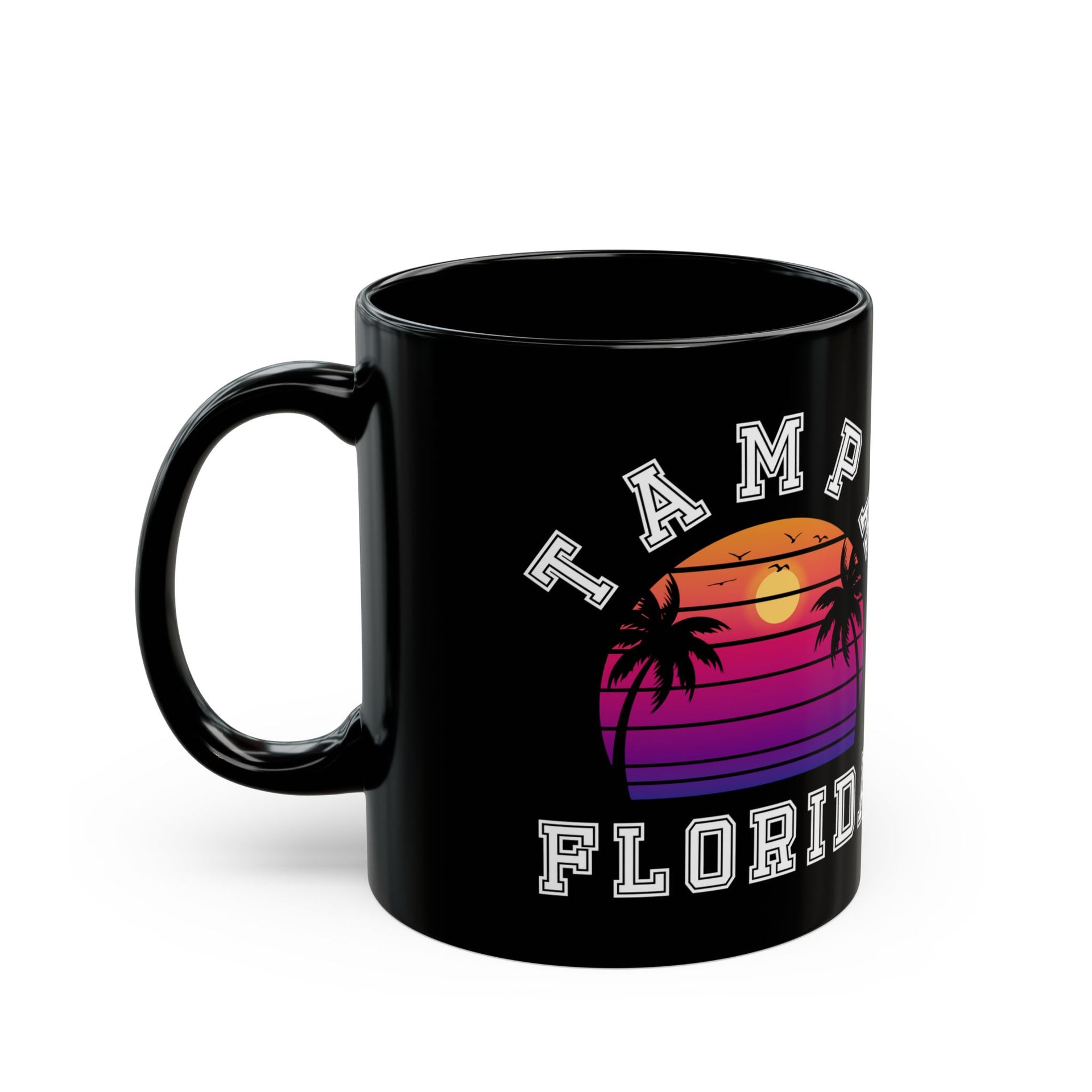 Tampa Florida Palms Black Mug