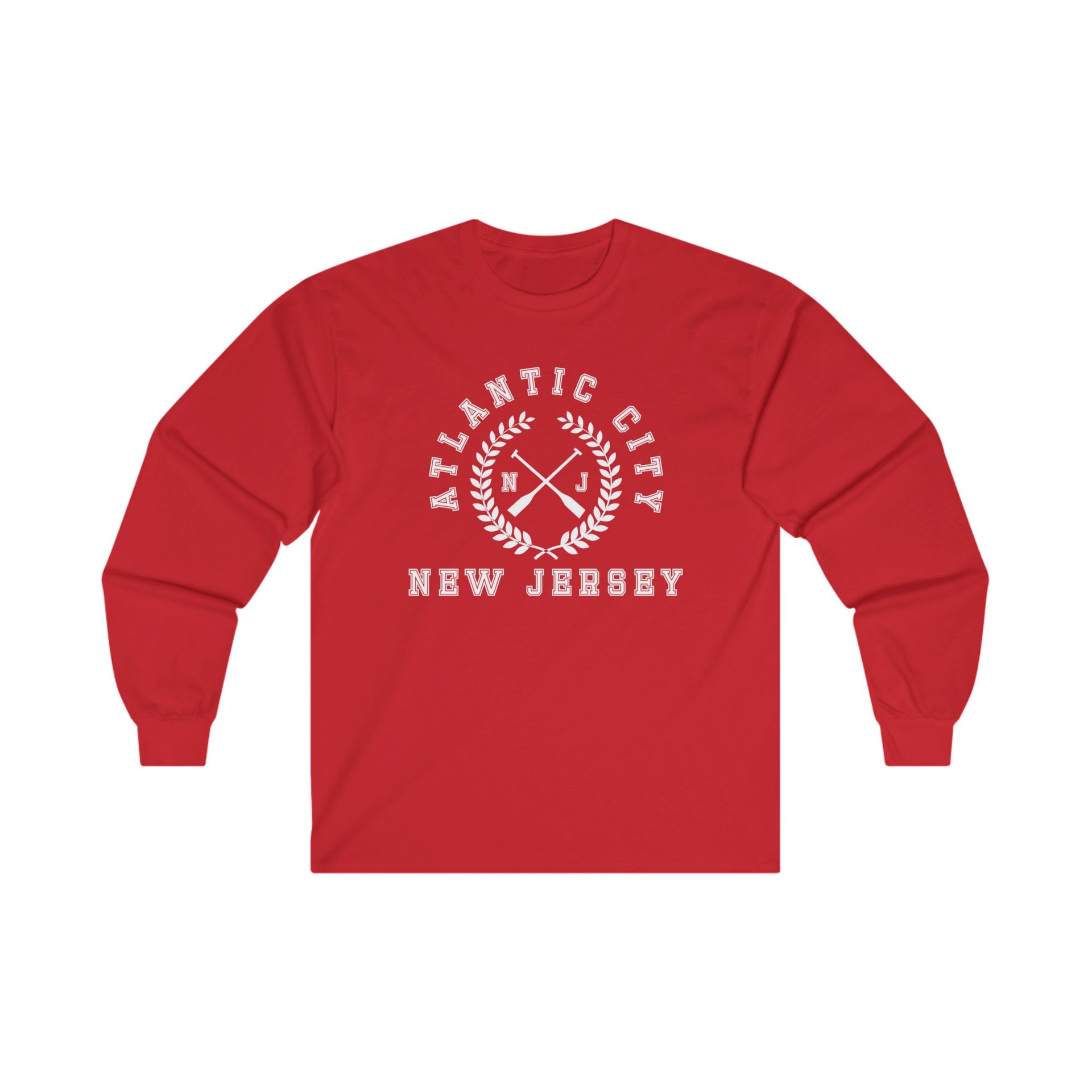 Atlantic City NJ Crossed Oars Ultra Cotton Long Sleeve Tee