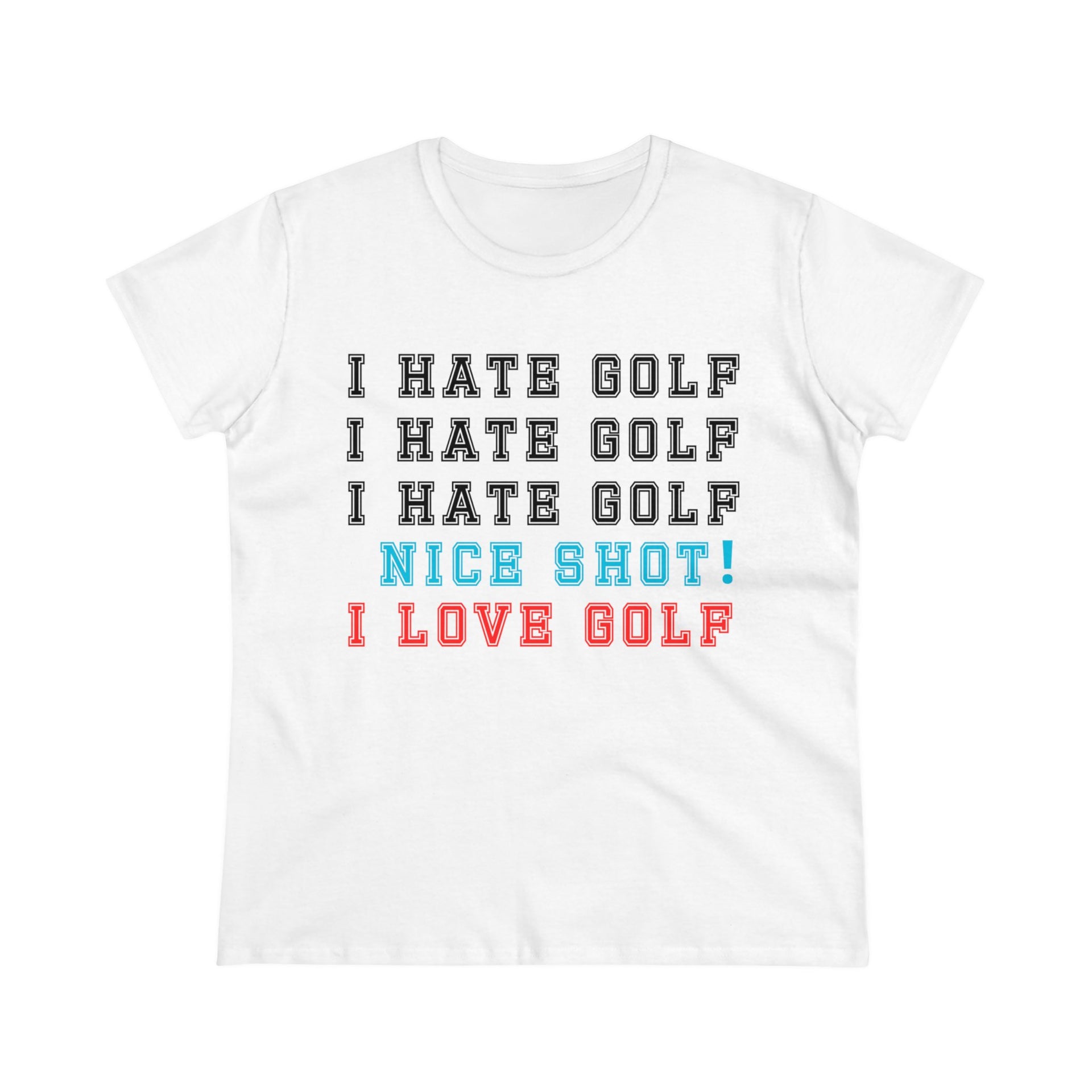 I Love Golf Women's Midweight Cotton Tee