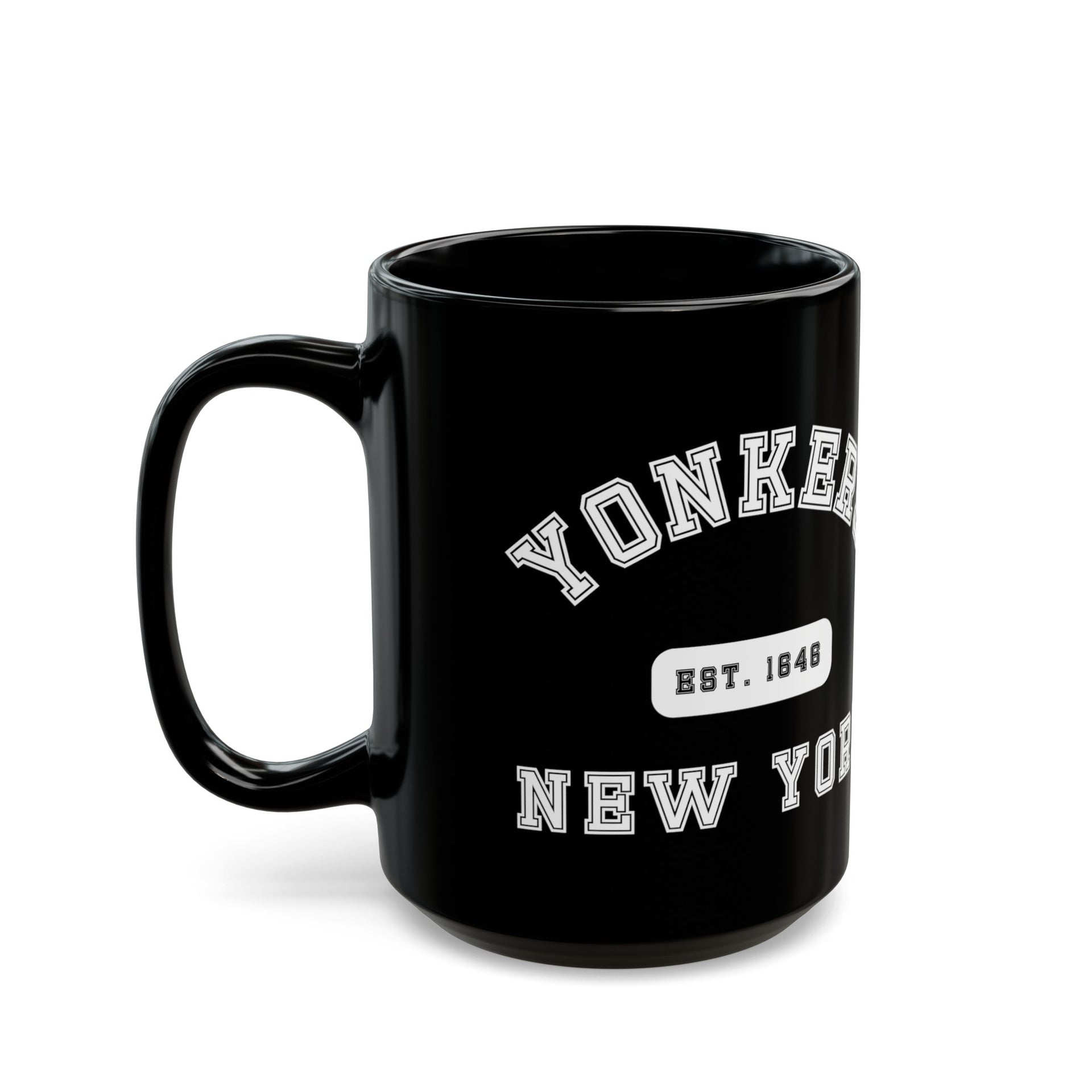 Yonkers New York Black Mug